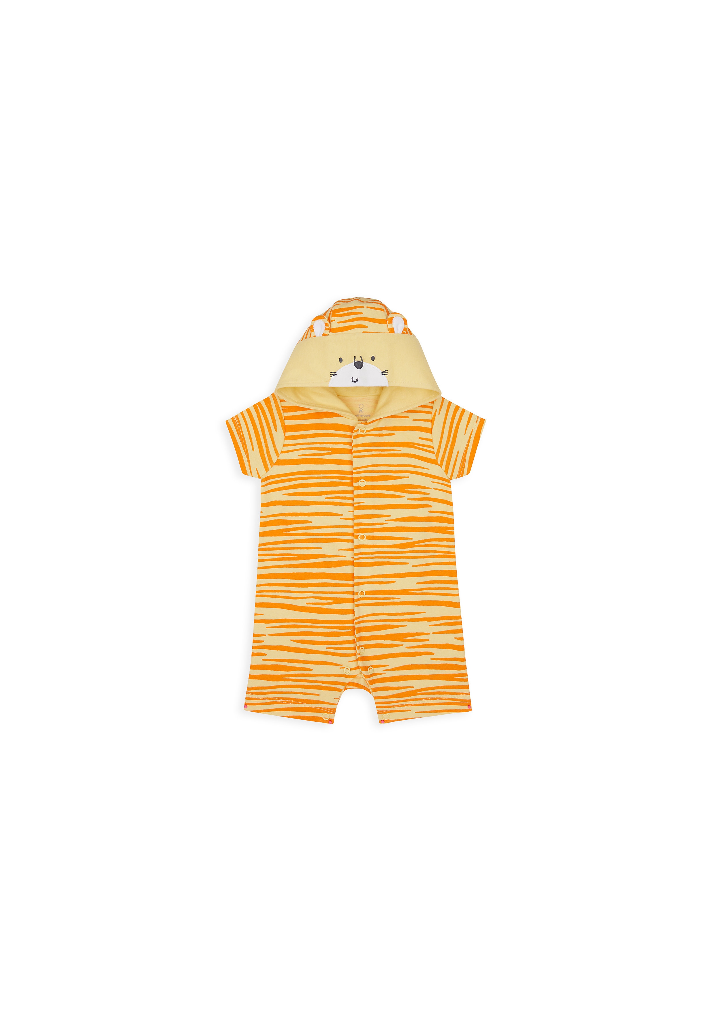 Mothercare | Unisex Half Sleeves Romper 3D Details - Yellow 0