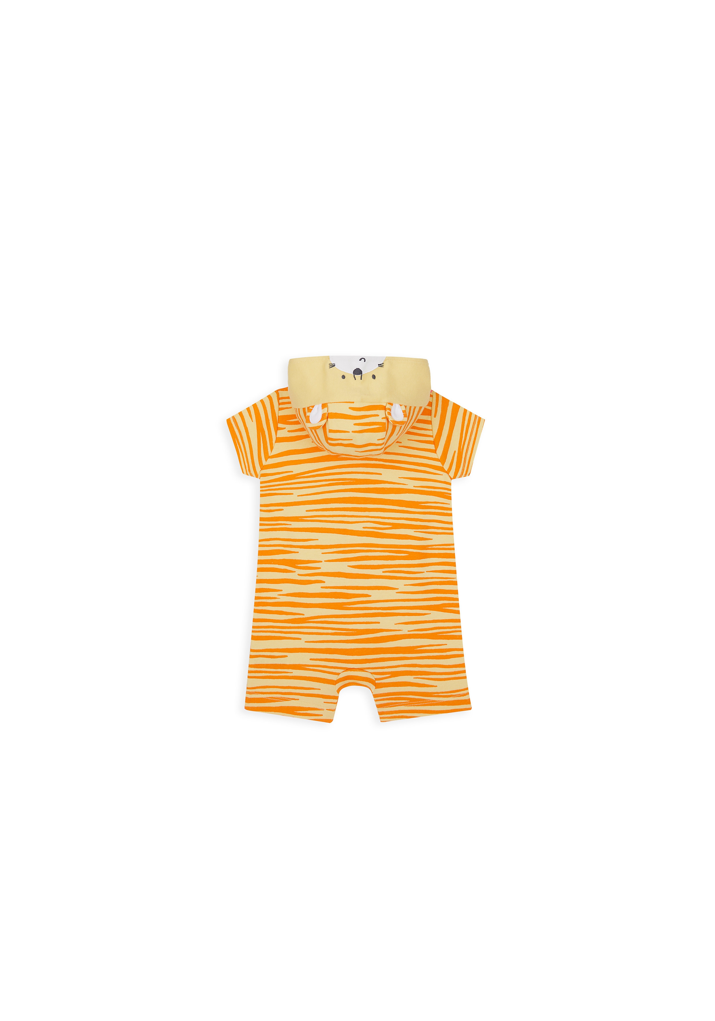 Mothercare | Unisex Half Sleeves Romper 3D Details - Yellow 1