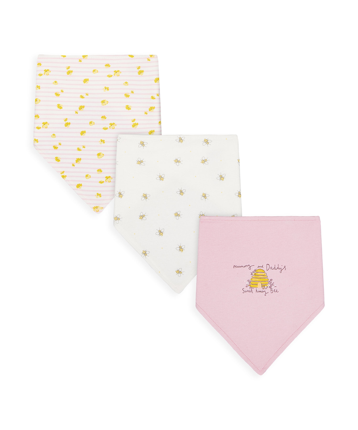Mothercare | Girls Bibs Printed - Pack Of 3 - Multicolor 0