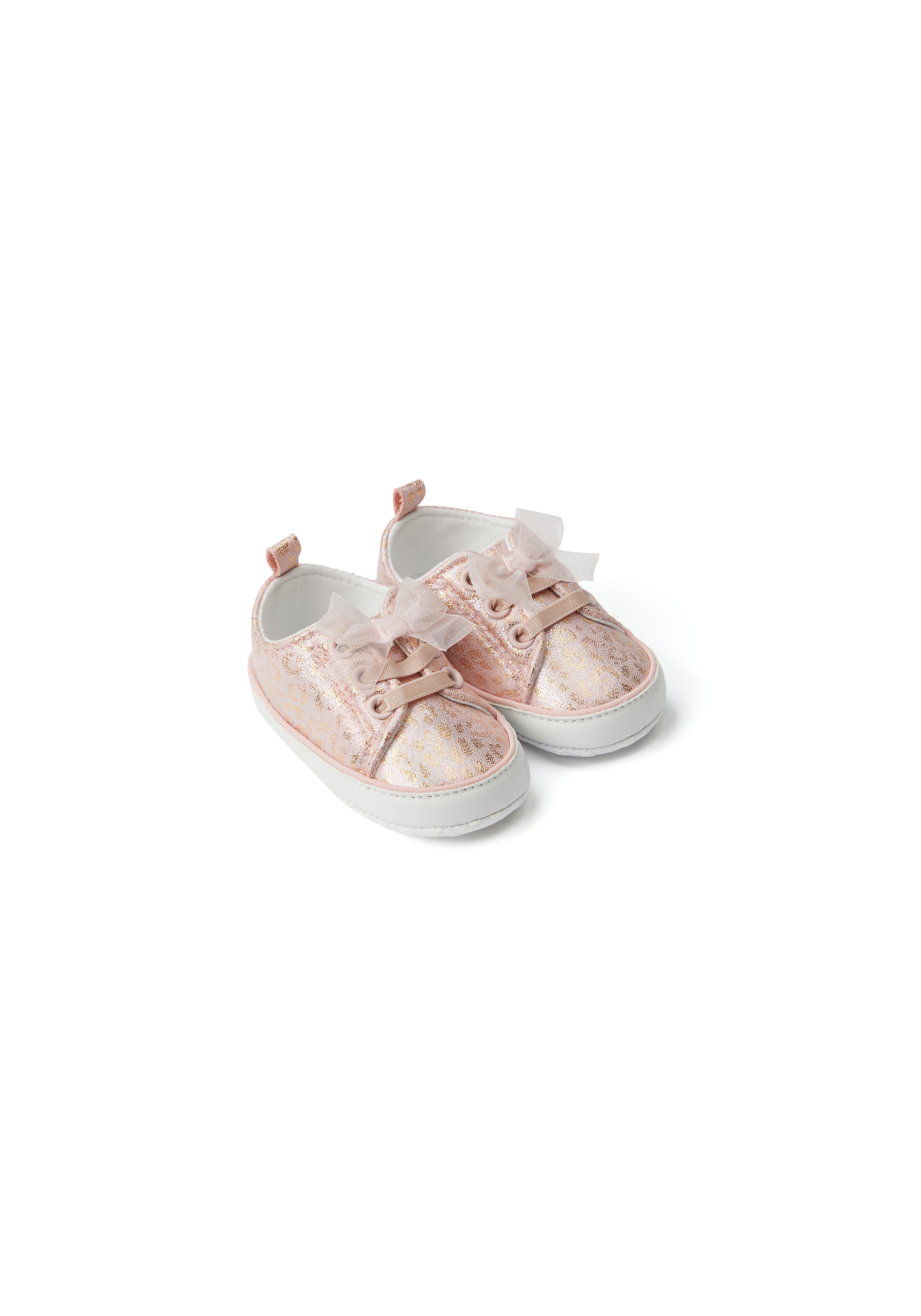 Mothercare | Girls Pram Shoes Shimmer Leopard Print - Pink 0