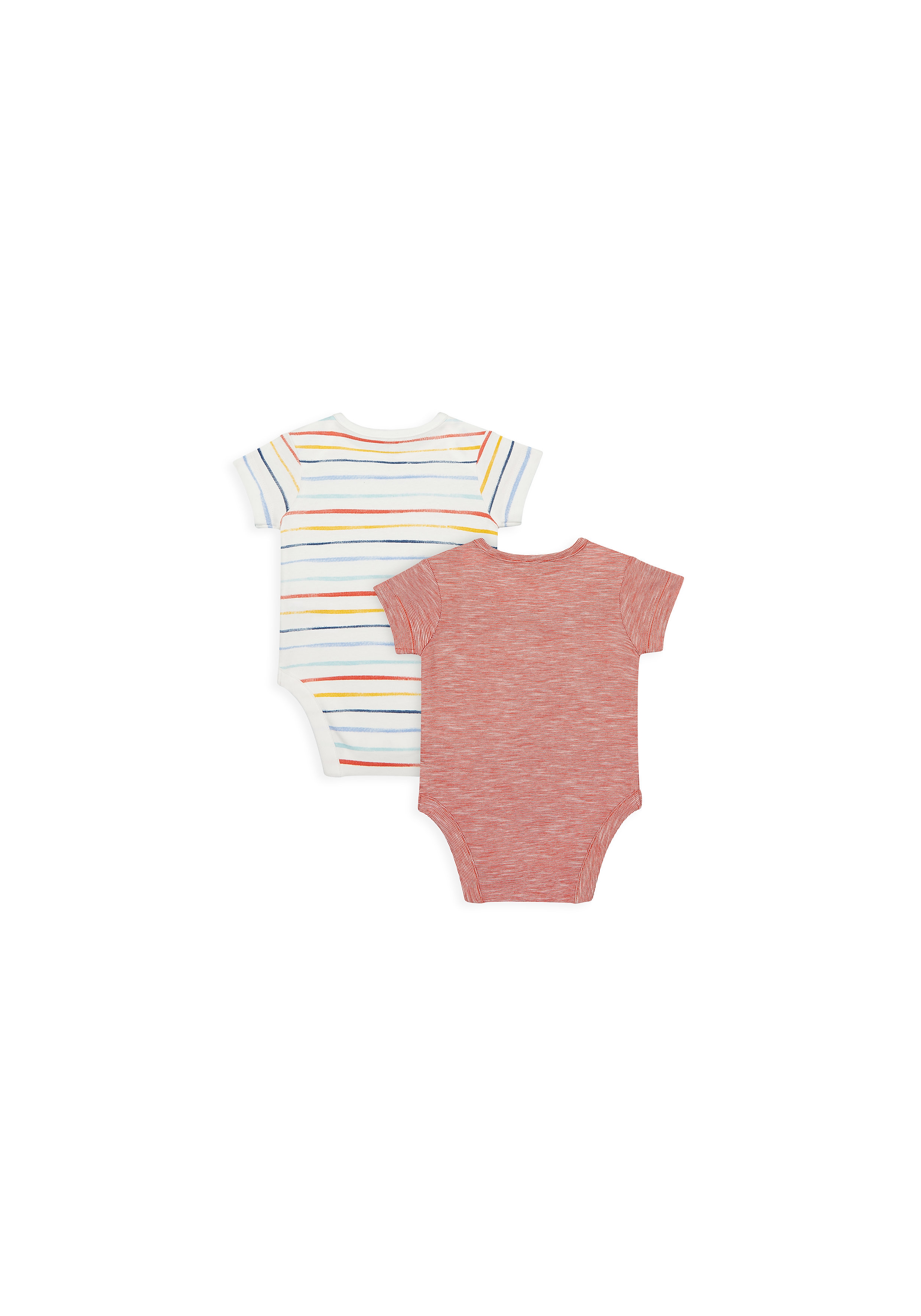 Mothercare | Boys Half Sleeves Bodysuit Camel Print - Pack Of 2 - Multicolor 1