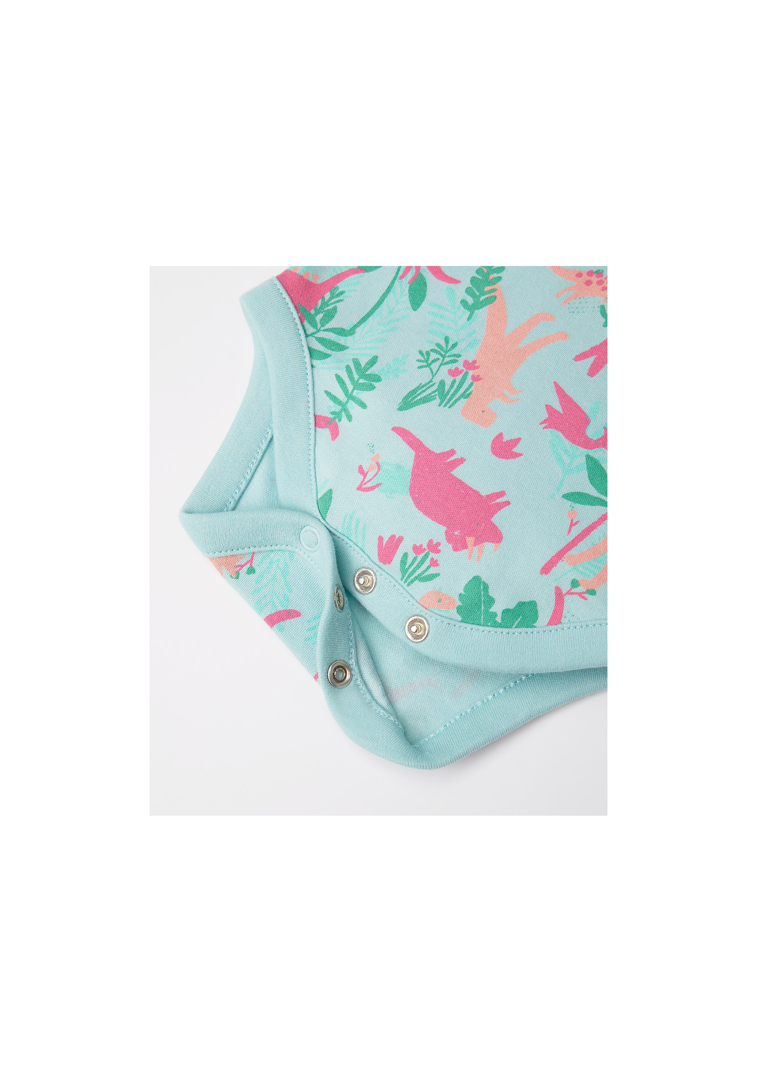 Mothercare | Girls Half Sleeves Bodysuit Dinosaur Print - Pack Of 3 - Multicolor 3