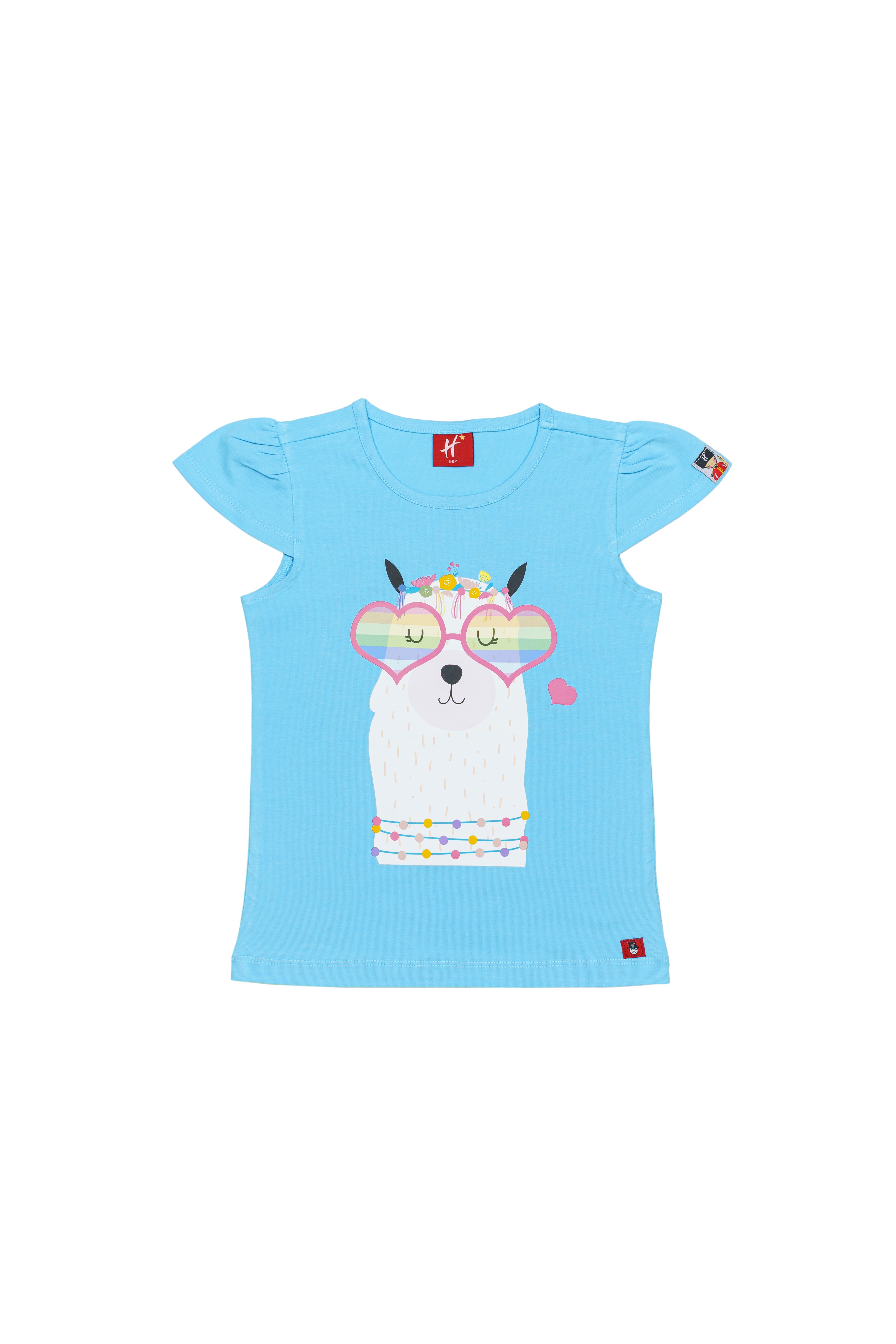 H by Hamleys Girls Full Sleeves T-Shirt Chest Print-Blue