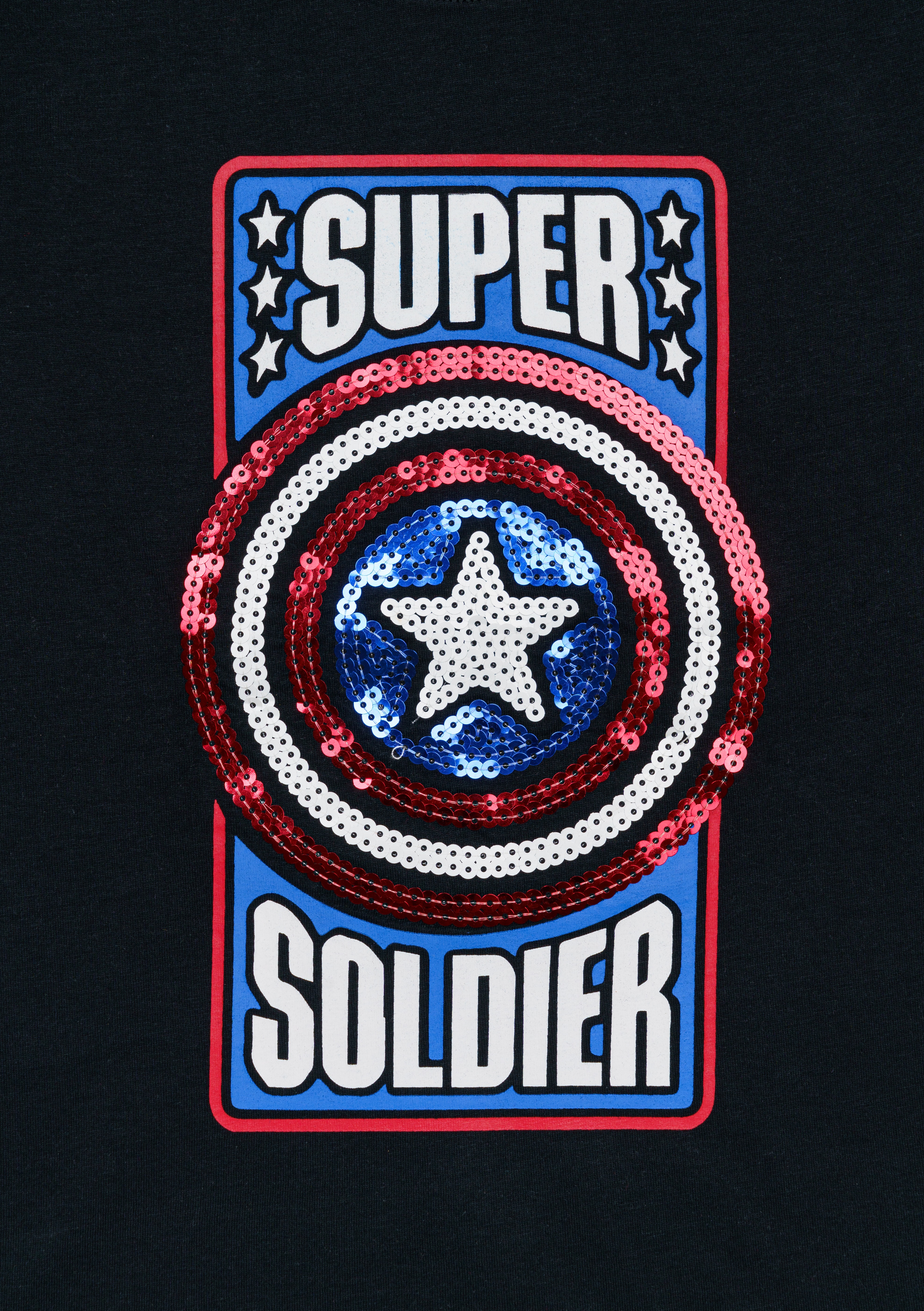 H by Hamleys Boys Full Sleeves T-Shirt Captain America Soldier Print-Black