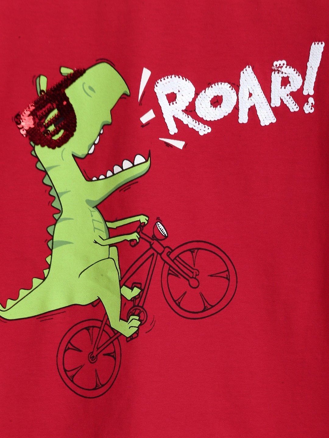 H by Hamleys Boys Full Sleeves T-Shirt Dino Print -Red