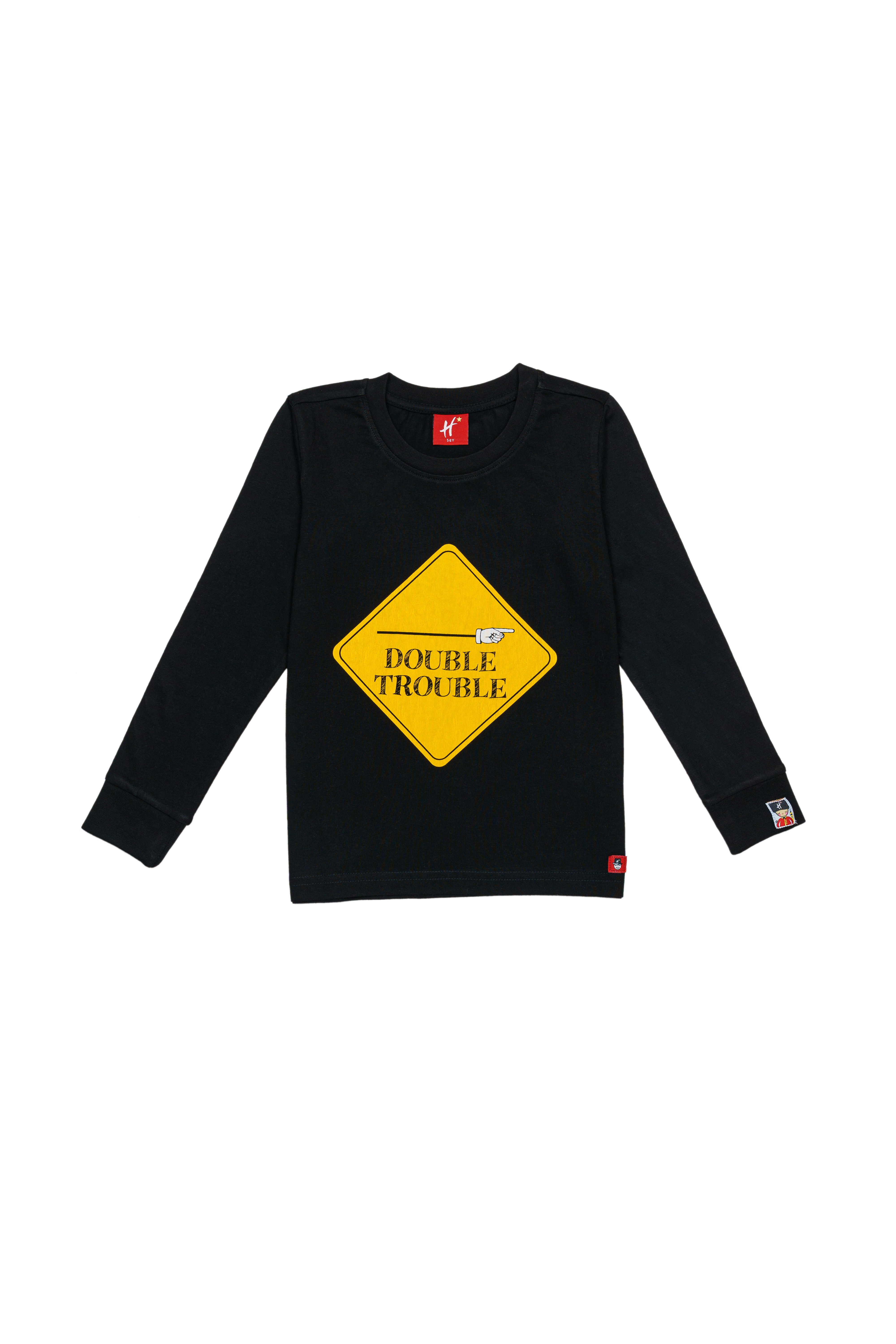 H by Hamleys Unisex Full Sleeves T-Shirt Chest Print-Black
