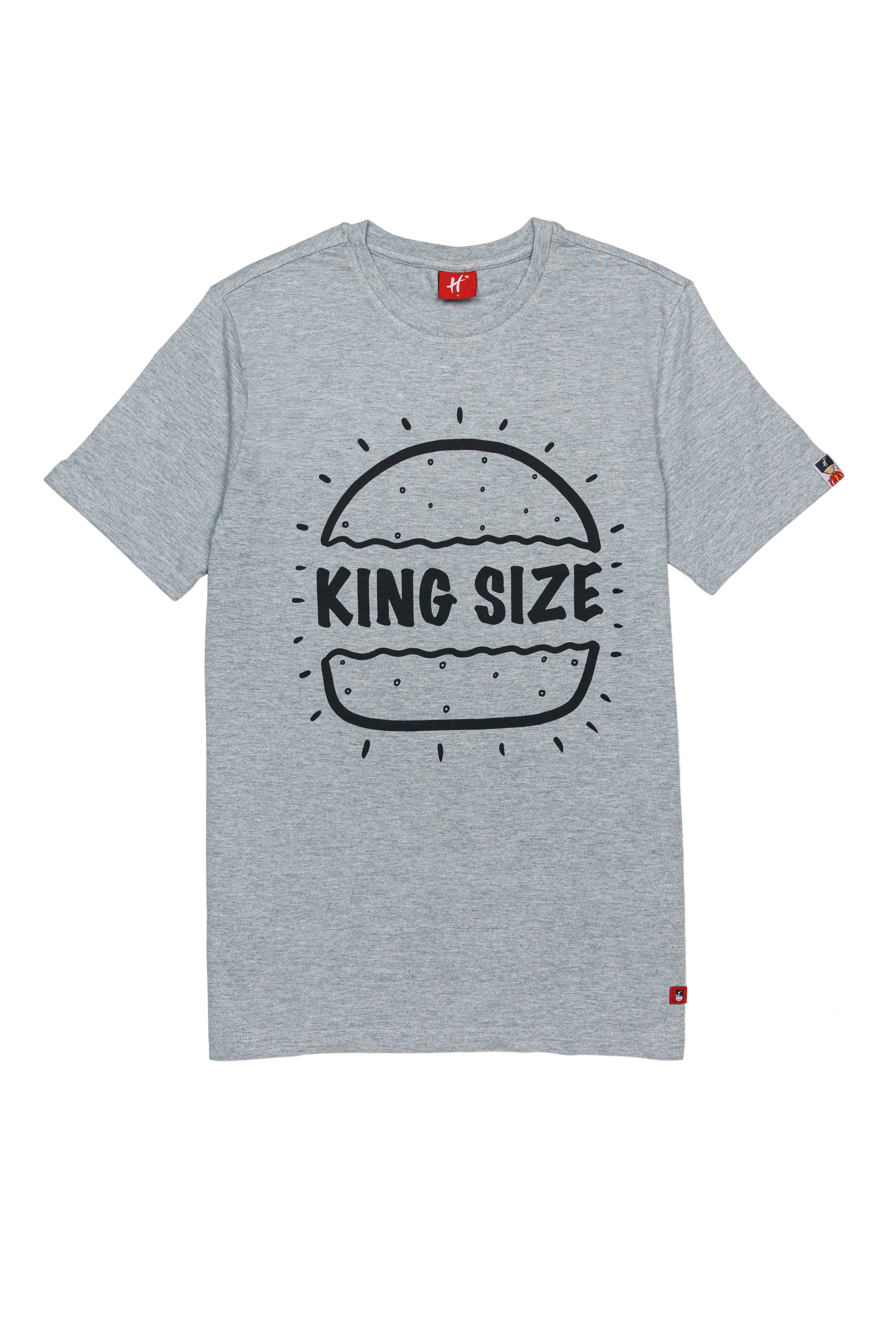 H by Hamleys Unisex Short Sleeves T-Shirt King Size Mini Me Print-Grey