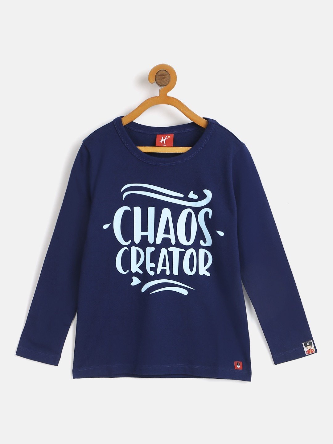 H by Hamleys Unisex Full Sleeves T-Shirt Chest Print -Navy