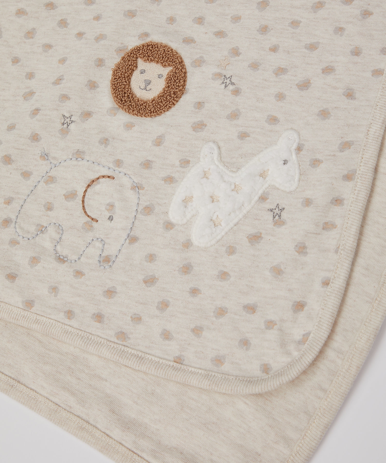 Mothercare | Unisex Shawl Animal Embroidery - Beige 1