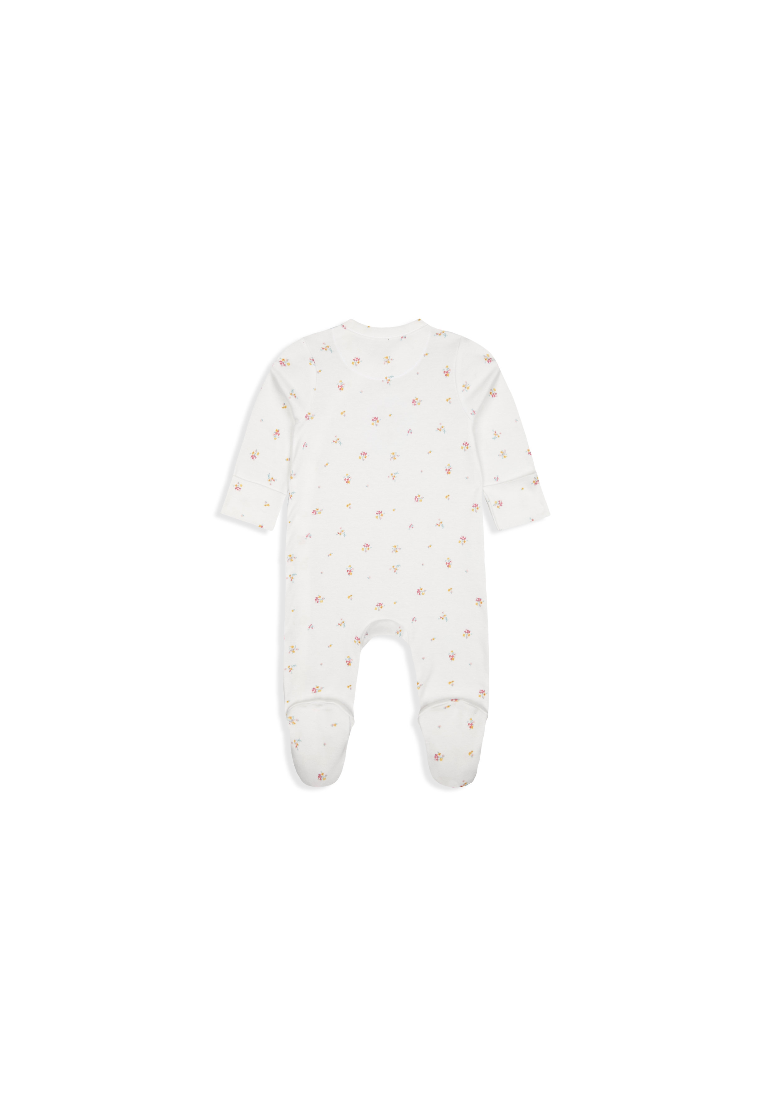 Mothercare | Girls Full Sleeves Romper Mouse Embroidery - White 1