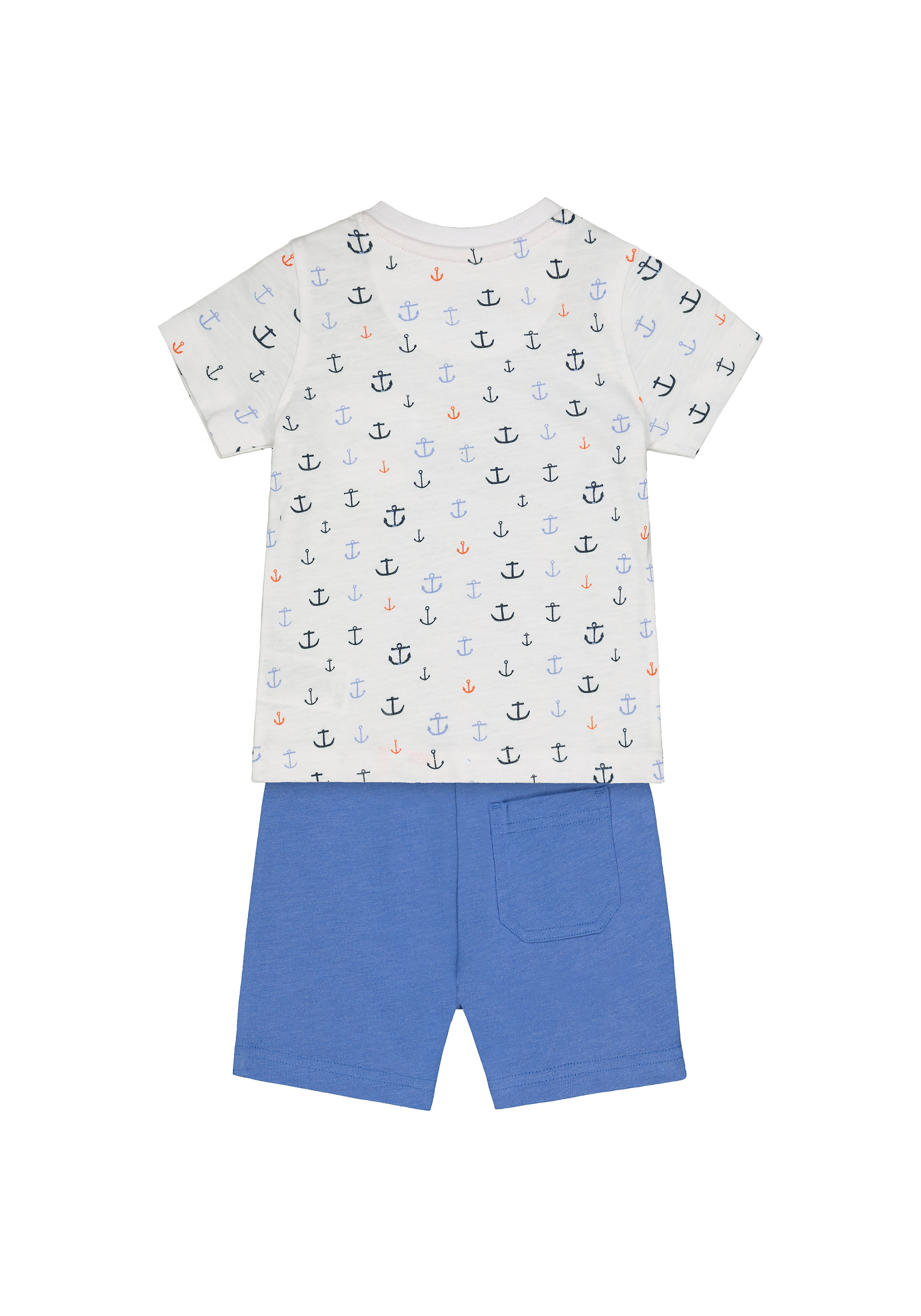 Mothercare | Boys Half Sleeves T-Shirt And Shorts Set Anchor Print - Multicolor 1