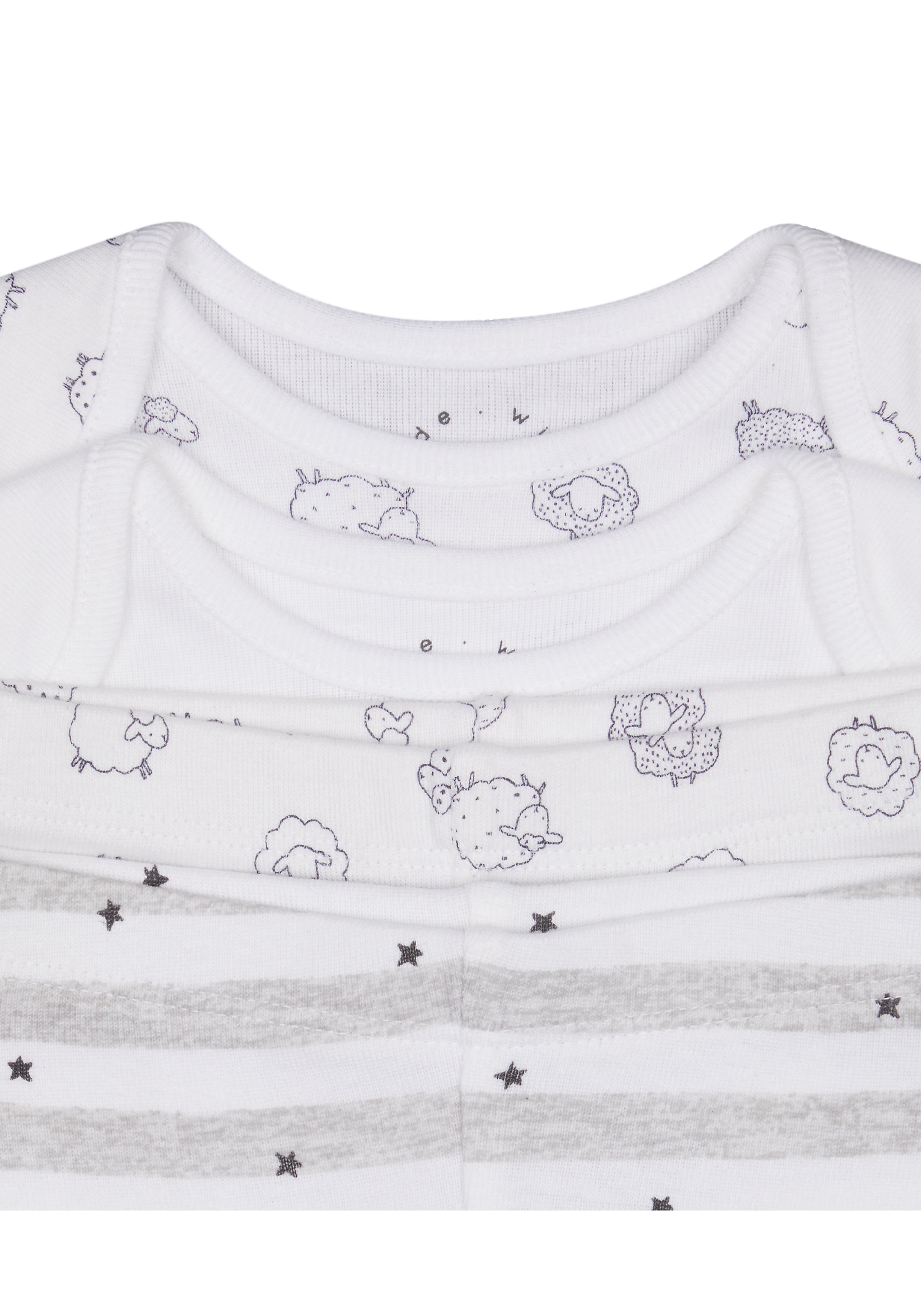 Mothercare | Unisex Full Sleeves Pyjama Set Sheep Print - Pack Of 2 - White 4