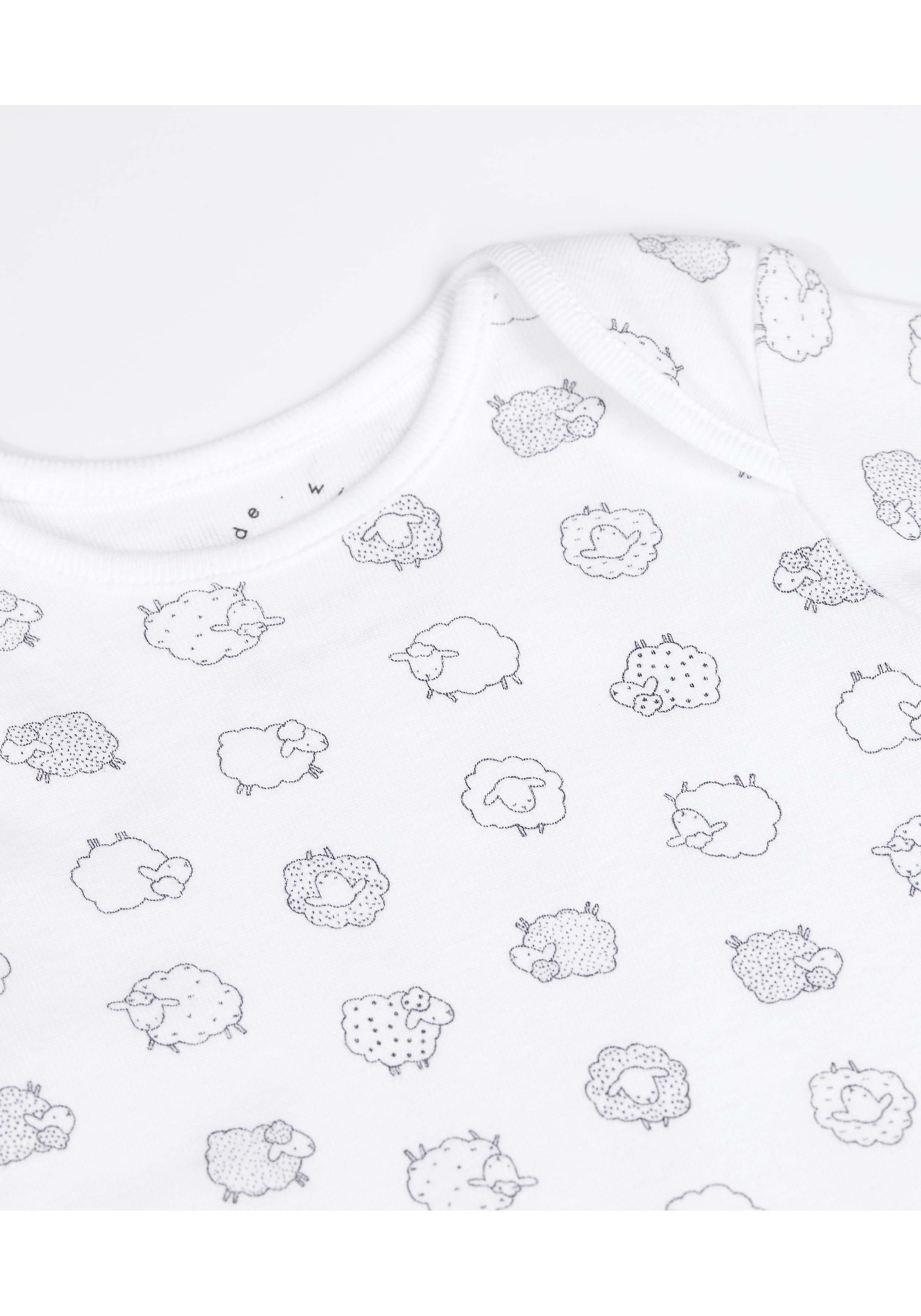 Mothercare | Unisex Full Sleeves Pyjama Set Sheep Print - Pack Of 2 - White 2