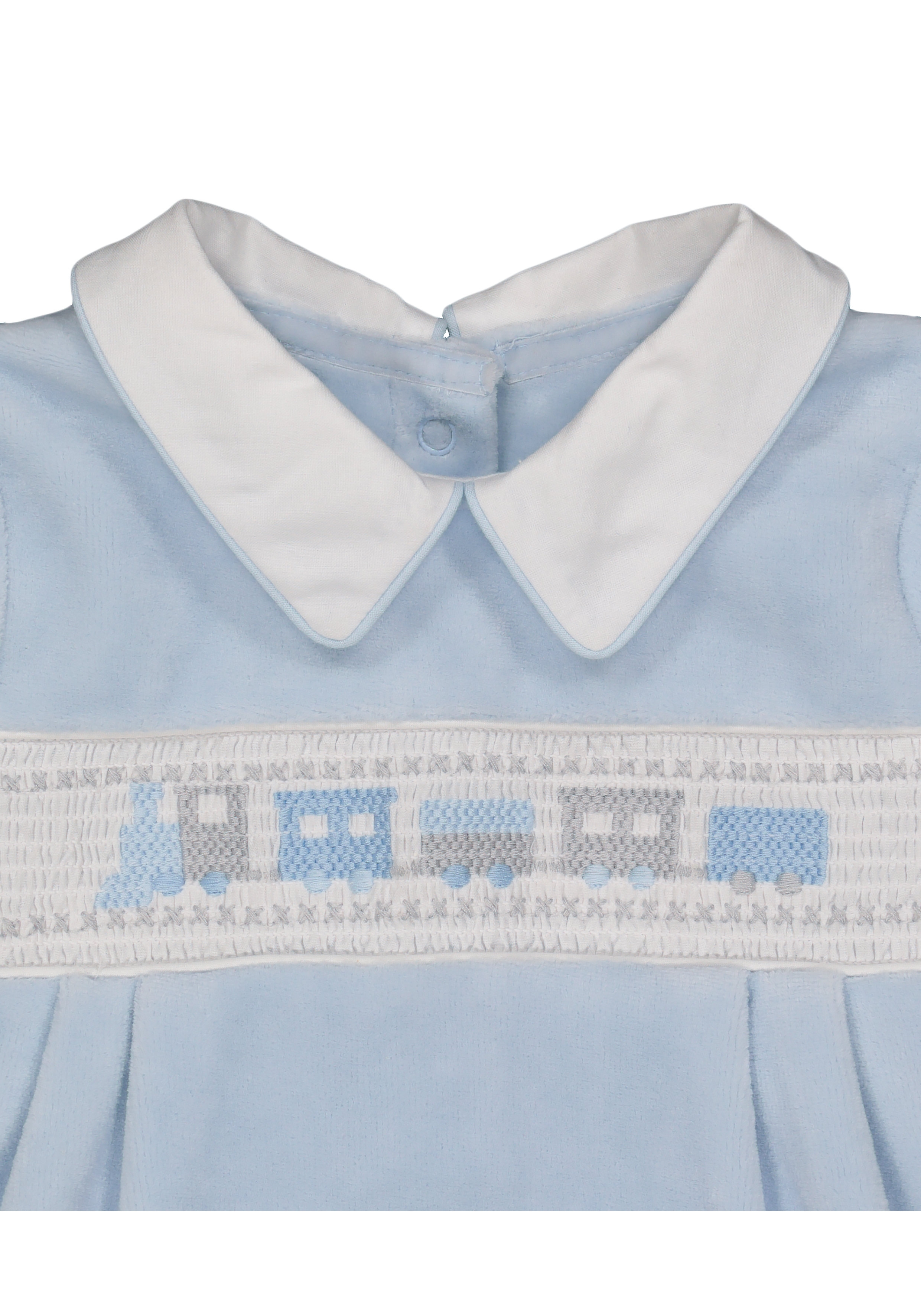 Mothercare | Boys Full Sleeves Romper Animal Embroidery - Blue 4