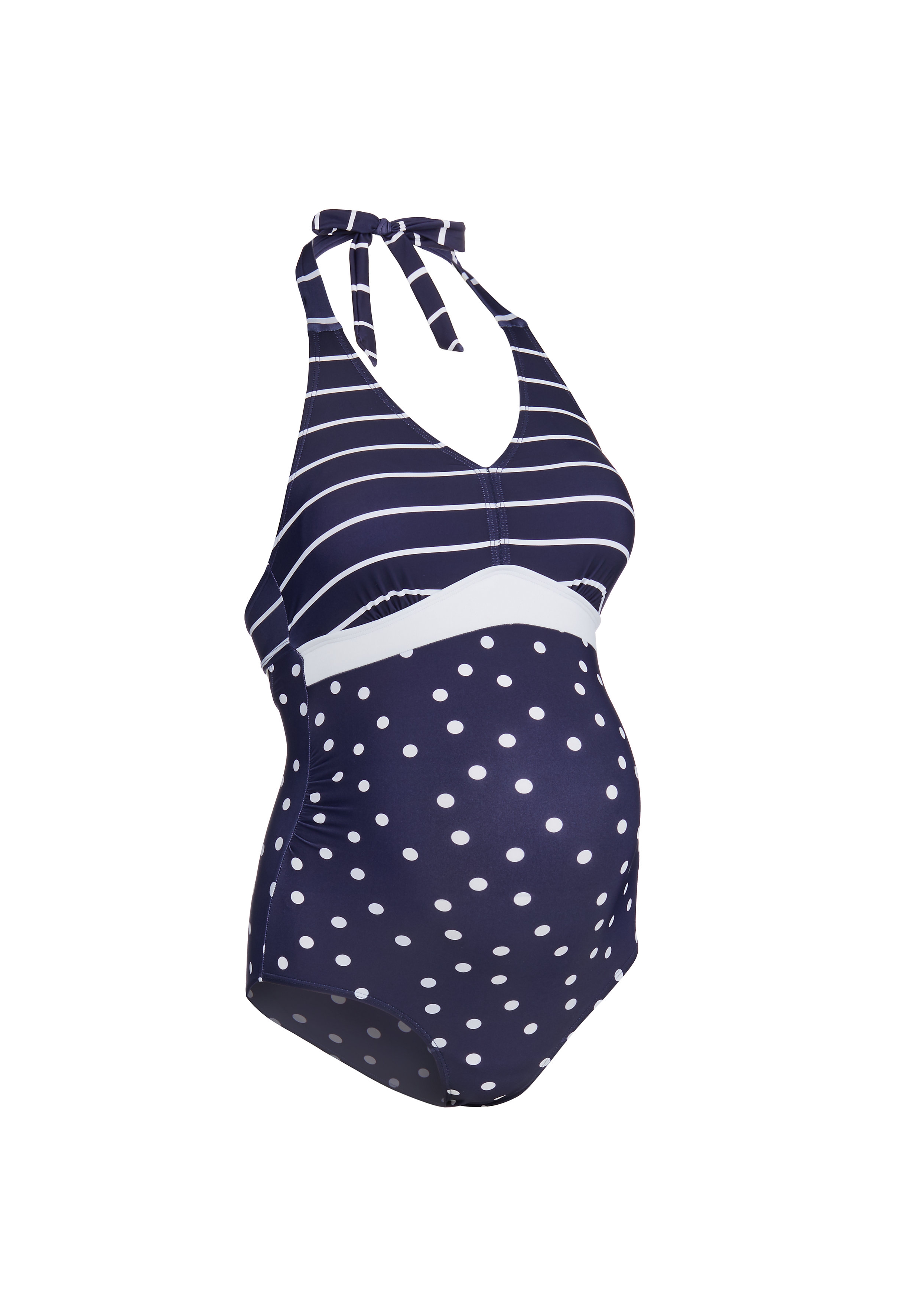 Mothercare | Women Maternity Sleeveless Swimsuit Striped And Polka Dot Print - Navy 0