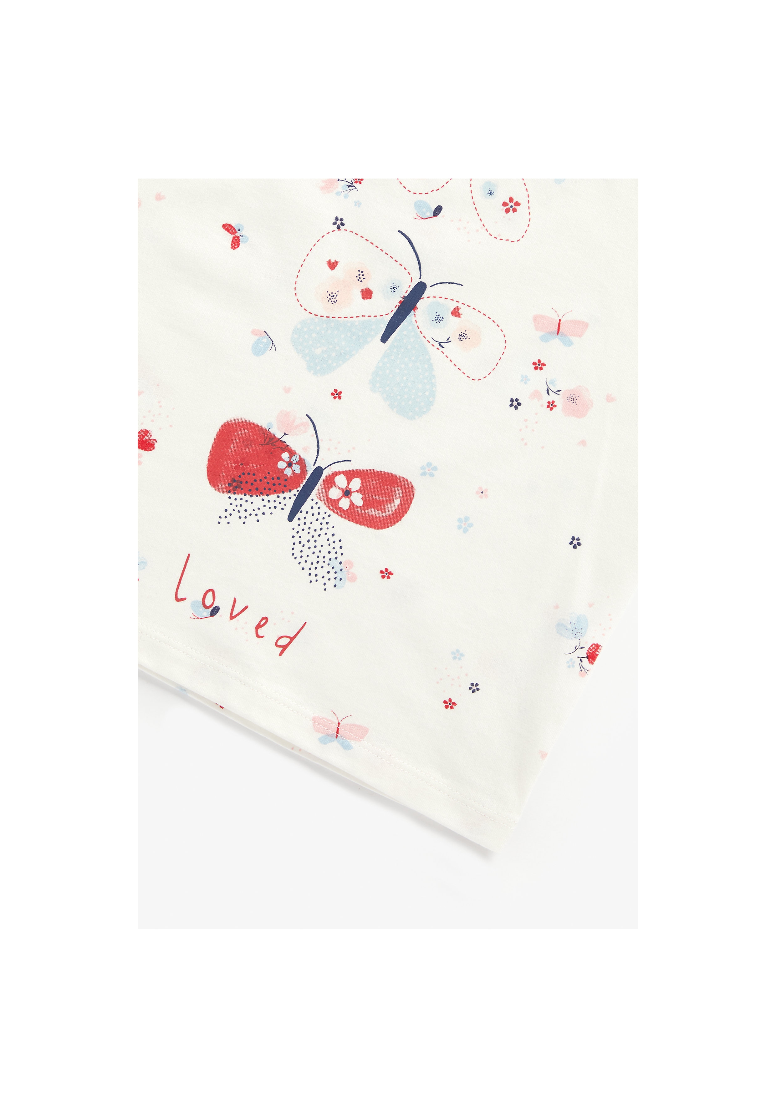 Mothercare | Girls Full Sleeves Pyjama Set Butterfly Print - Red 2