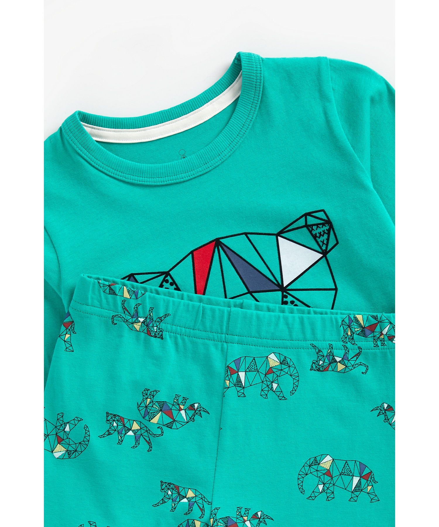Mothercare | Boys Full Sleeves Pyjama Set Geo Safari Print - Teal 3