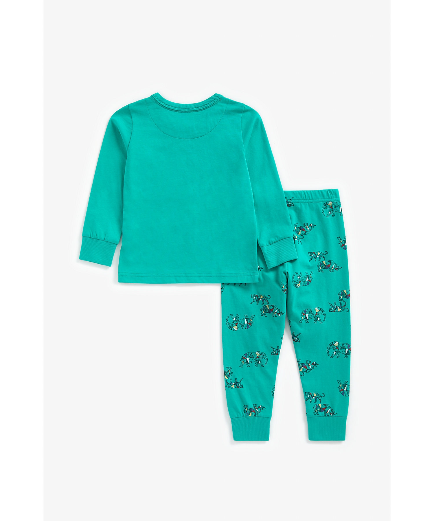 Mothercare | Boys Full Sleeves Pyjama Set Geo Safari Print - Teal 1