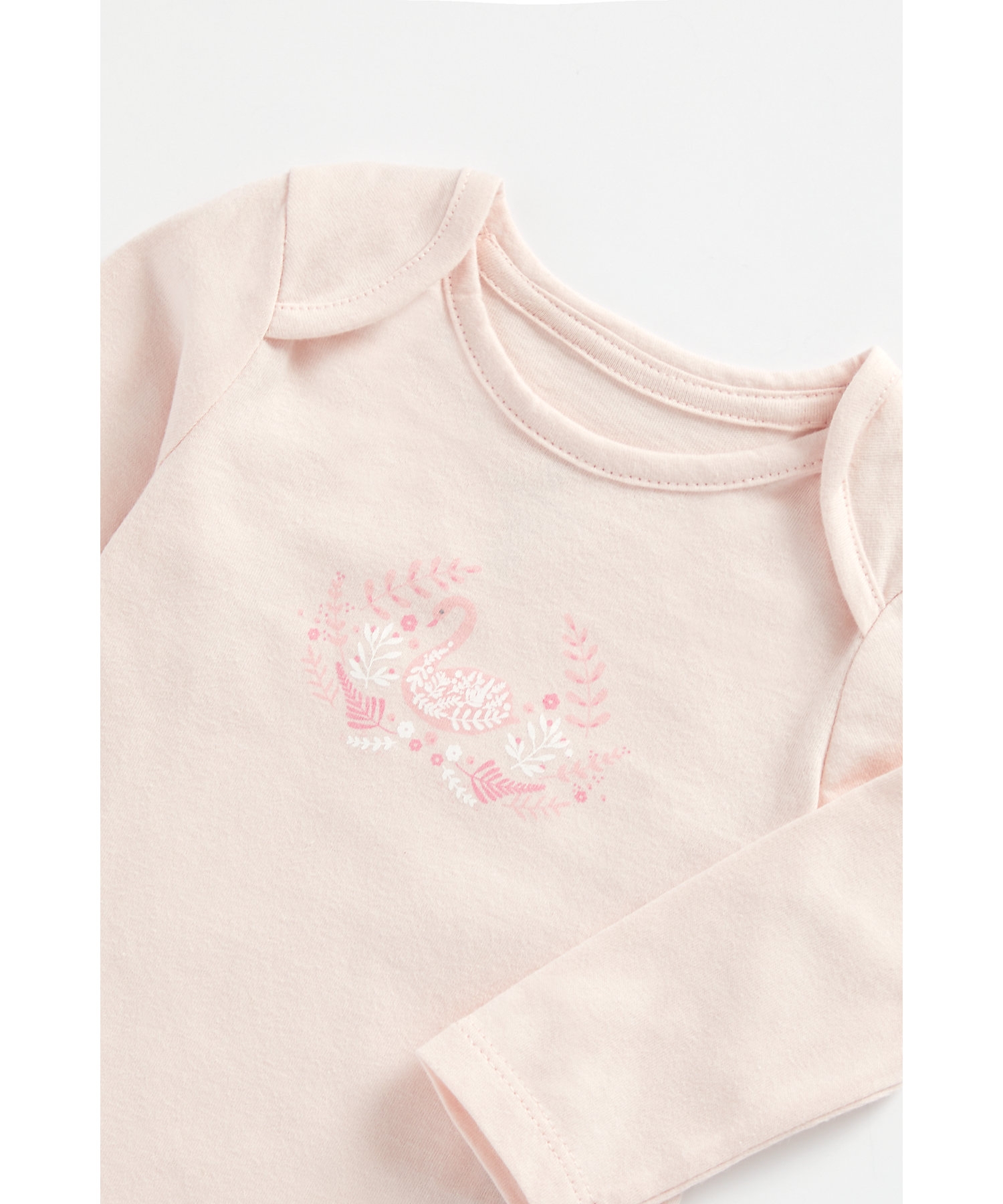 Mothercare | Girls Full Sleeves Bodysuit Swan Print - Pink 2