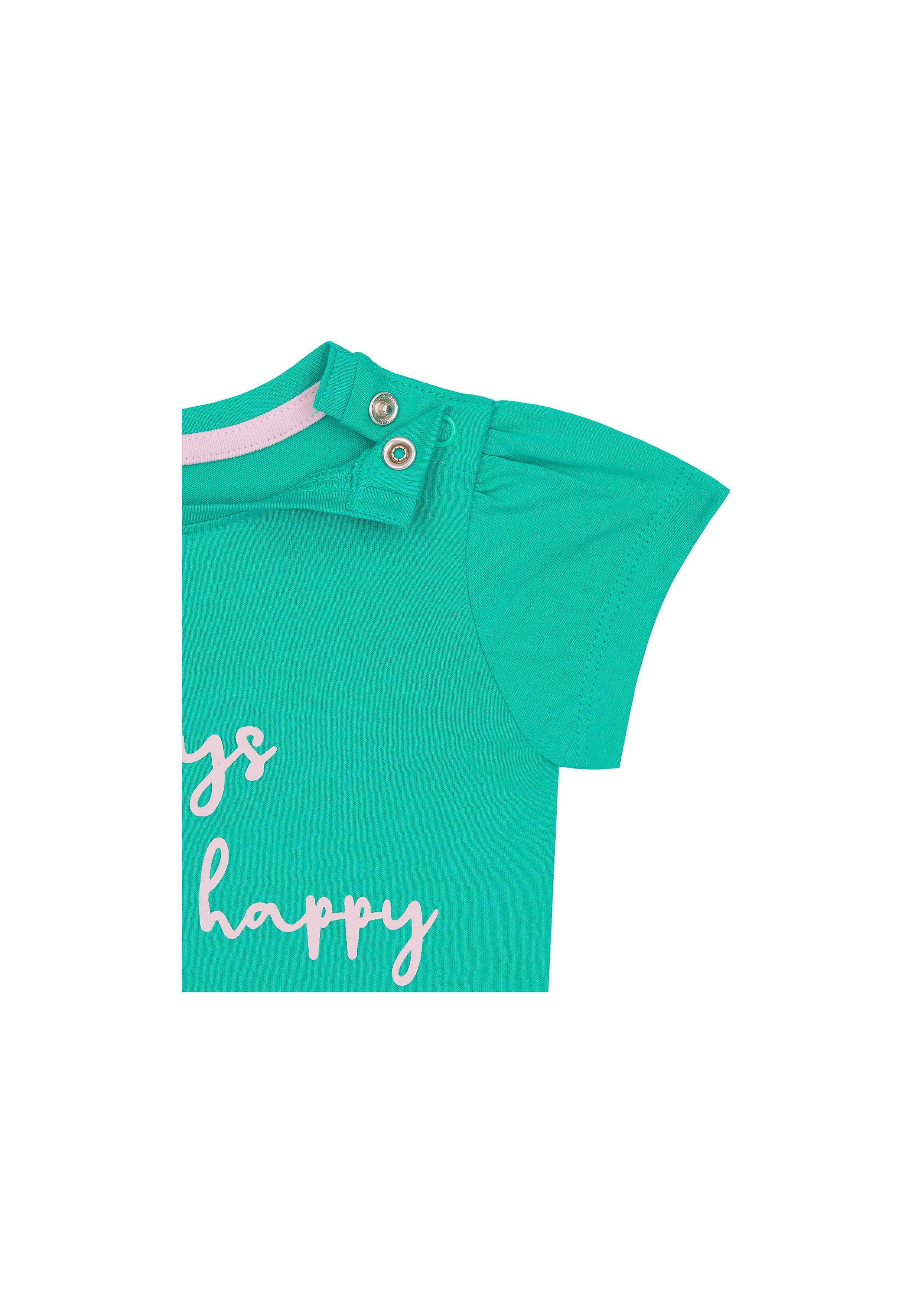 Mothercare | Girls Half Sleeves T-Shirt Slogan Print - Green 3