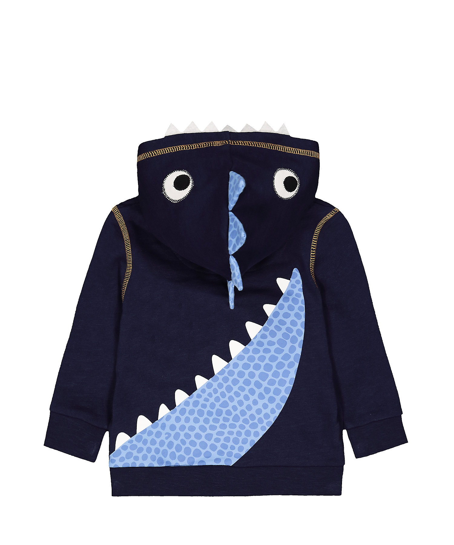 Mothercare | Boys Full Sleeves Hooded Sweatshirt 3D Dino Spikes - Navy 1