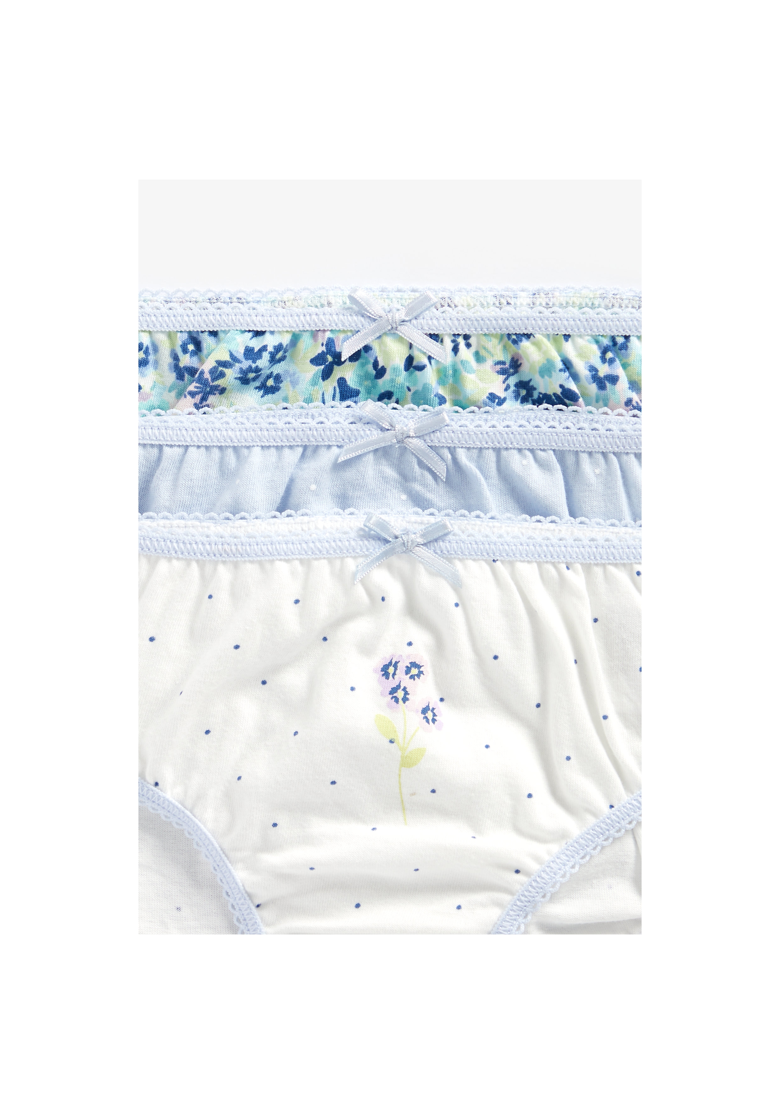 Mothercare | Girls Briefs Floral Print - Pack Of 5 - Blue 2