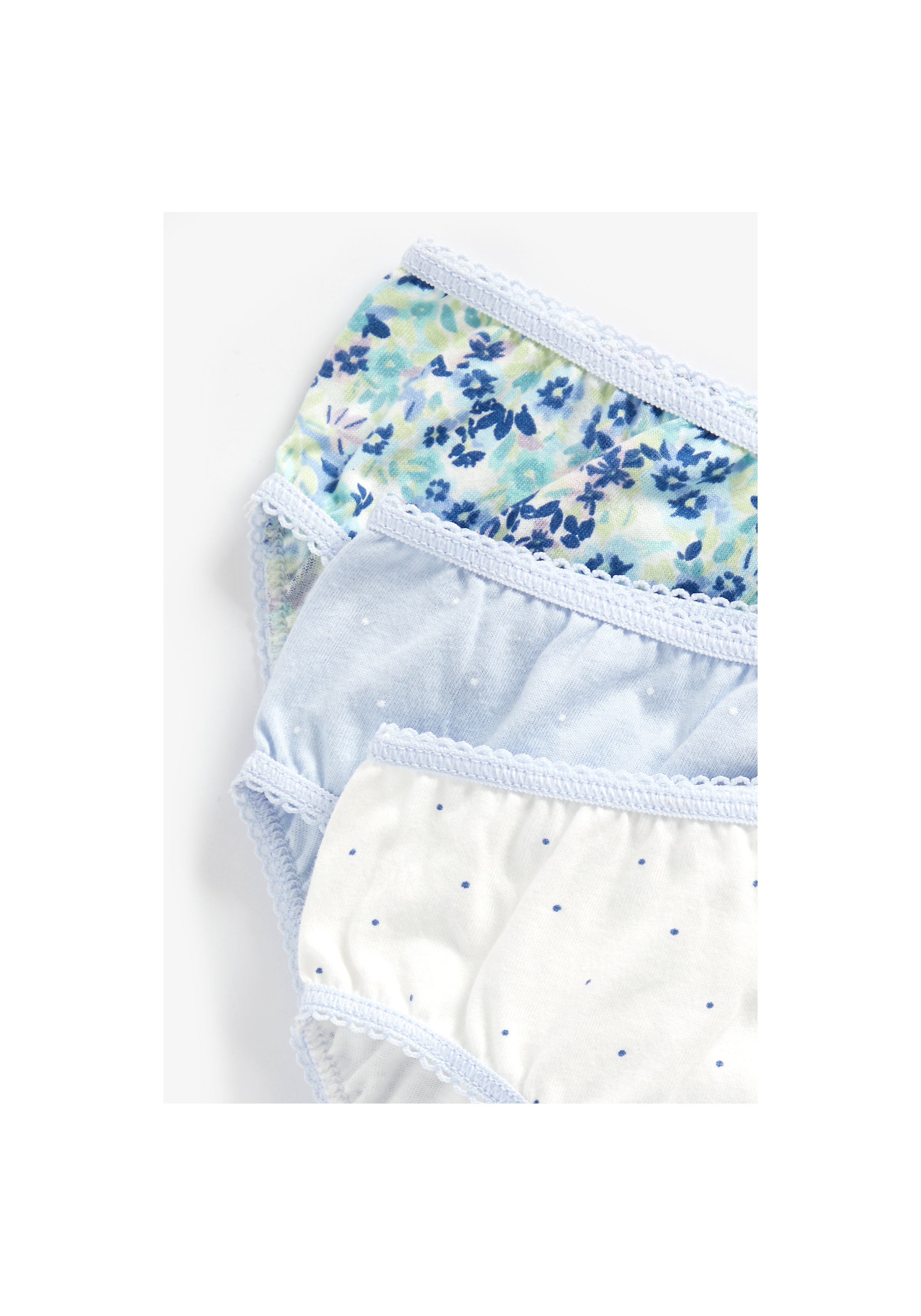 Mothercare | Girls Briefs Floral Print - Pack Of 5 - Blue 1