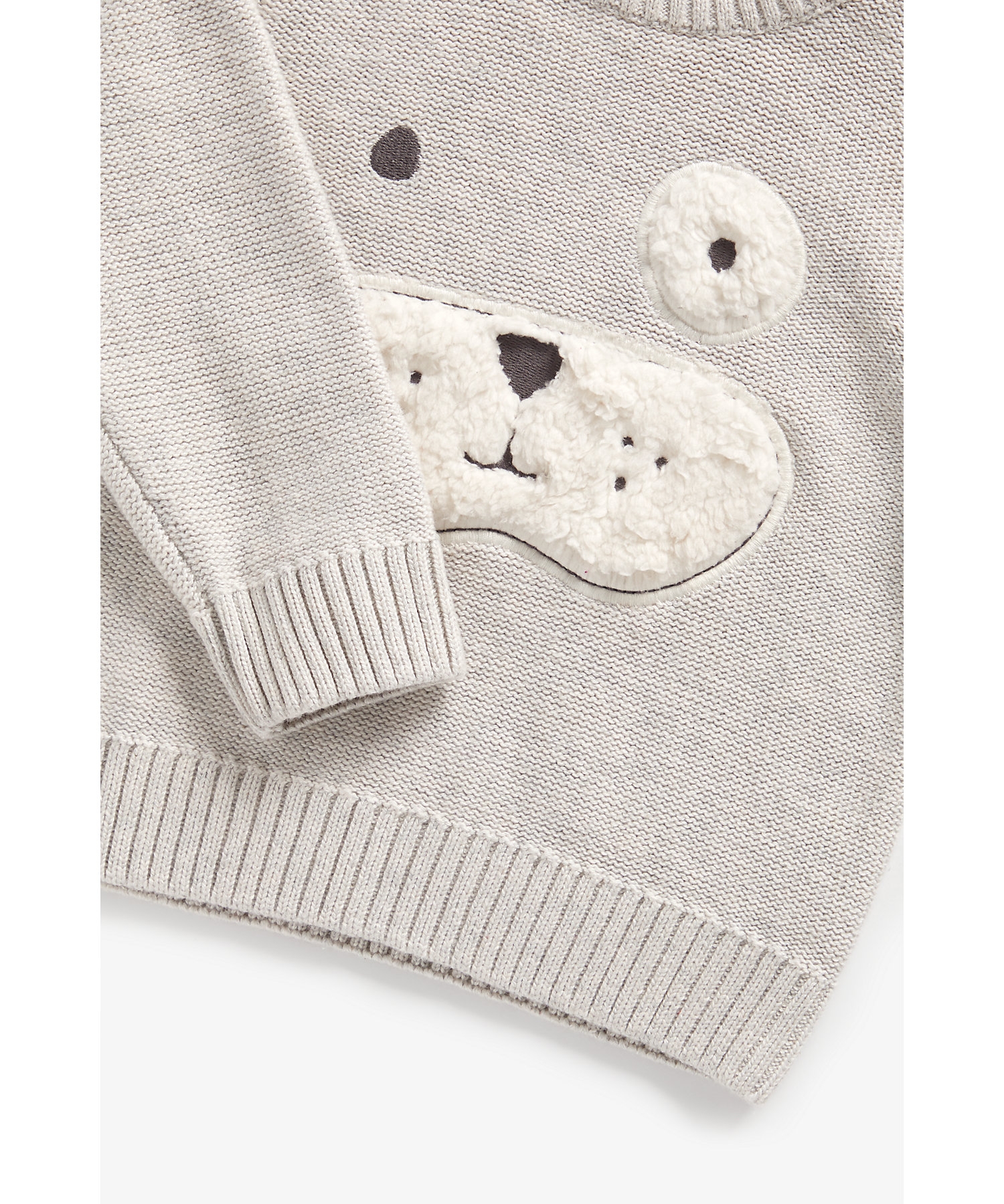 Mothercare | Boys Full Sleeves Sweater Puppy Patchwork - Grey 3