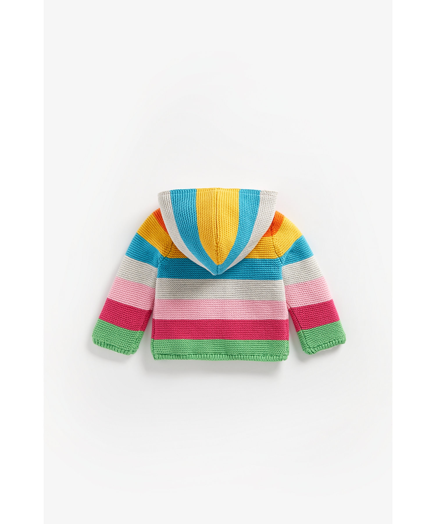 Mothercare | Girls Full Sleeves Hooded Sweater Rainbow Stripes - Multicolor 1