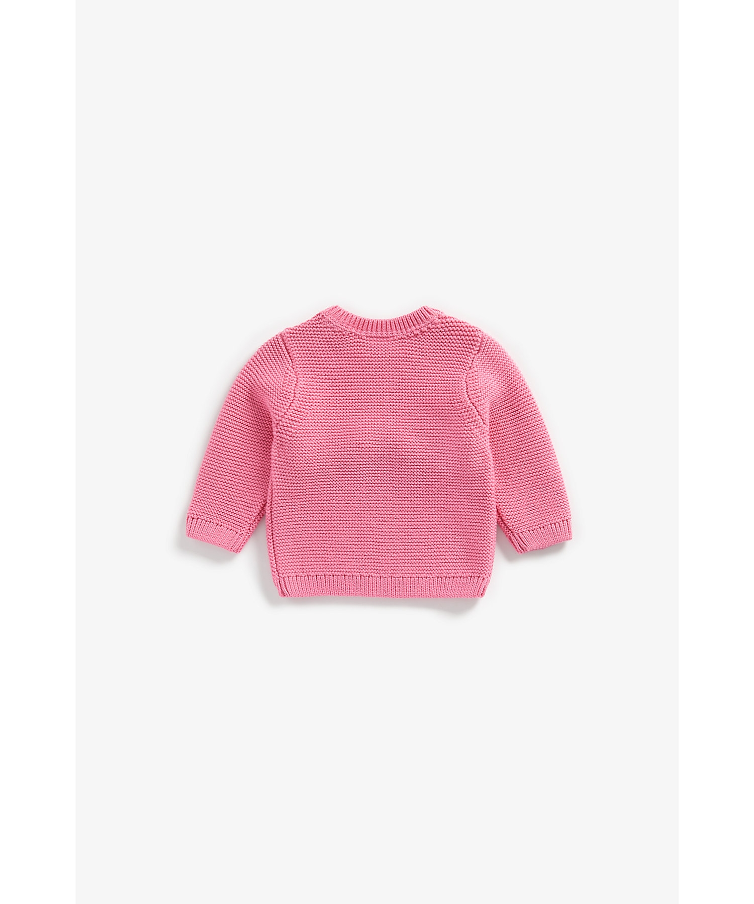Mothercare | Girls Full Sleeves Sweater Zebra Embroidery And Pom Pom Details - Pink 1