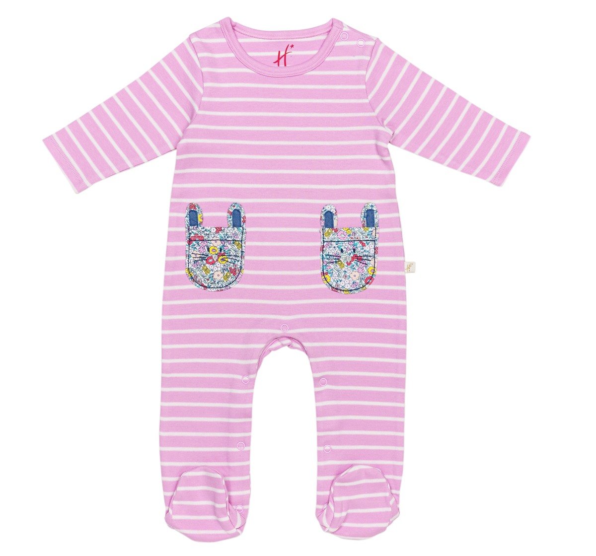 H by Hamleys Girls 100% Cotton Full Sleeves Sleepsuits - Pack of 2 - Multi