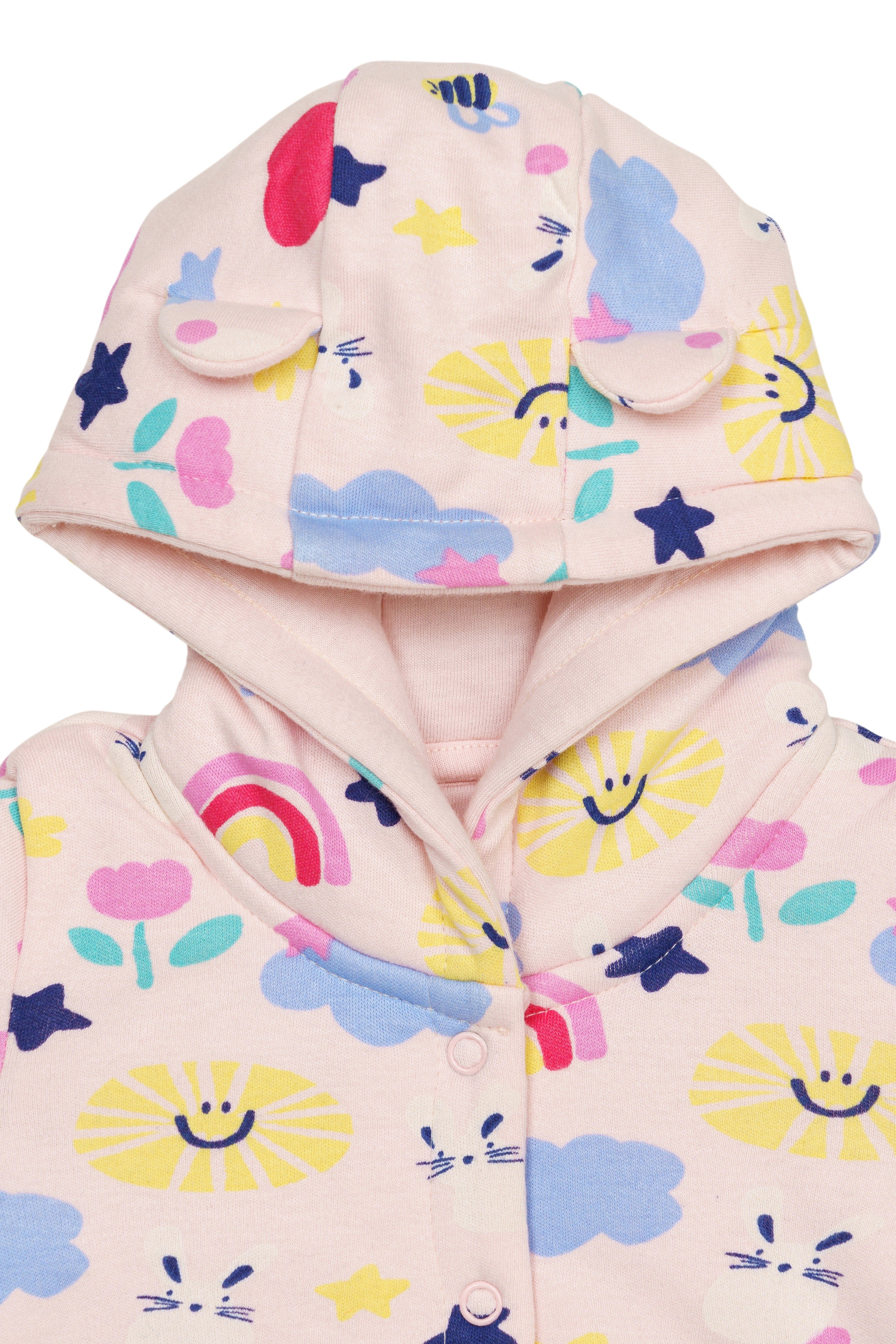 H by Hamleys Girls Full Sleeves Sleepsuit - Multi
