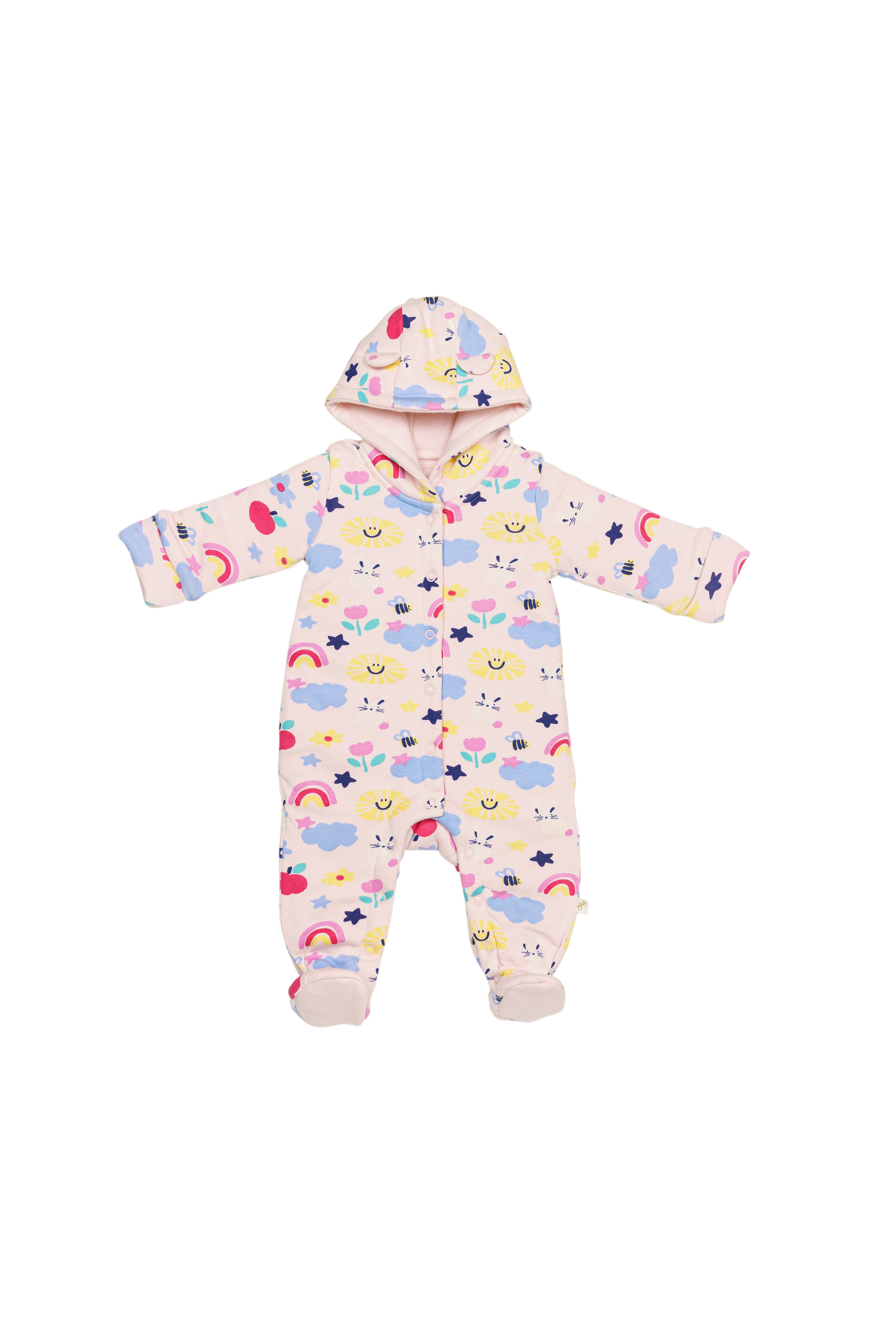 H by Hamleys Girls Full Sleeves Sleepsuit - Multi