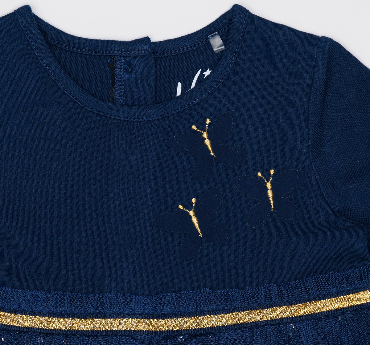 H by Hamleys Girls Full Sleeves Dress - Navy