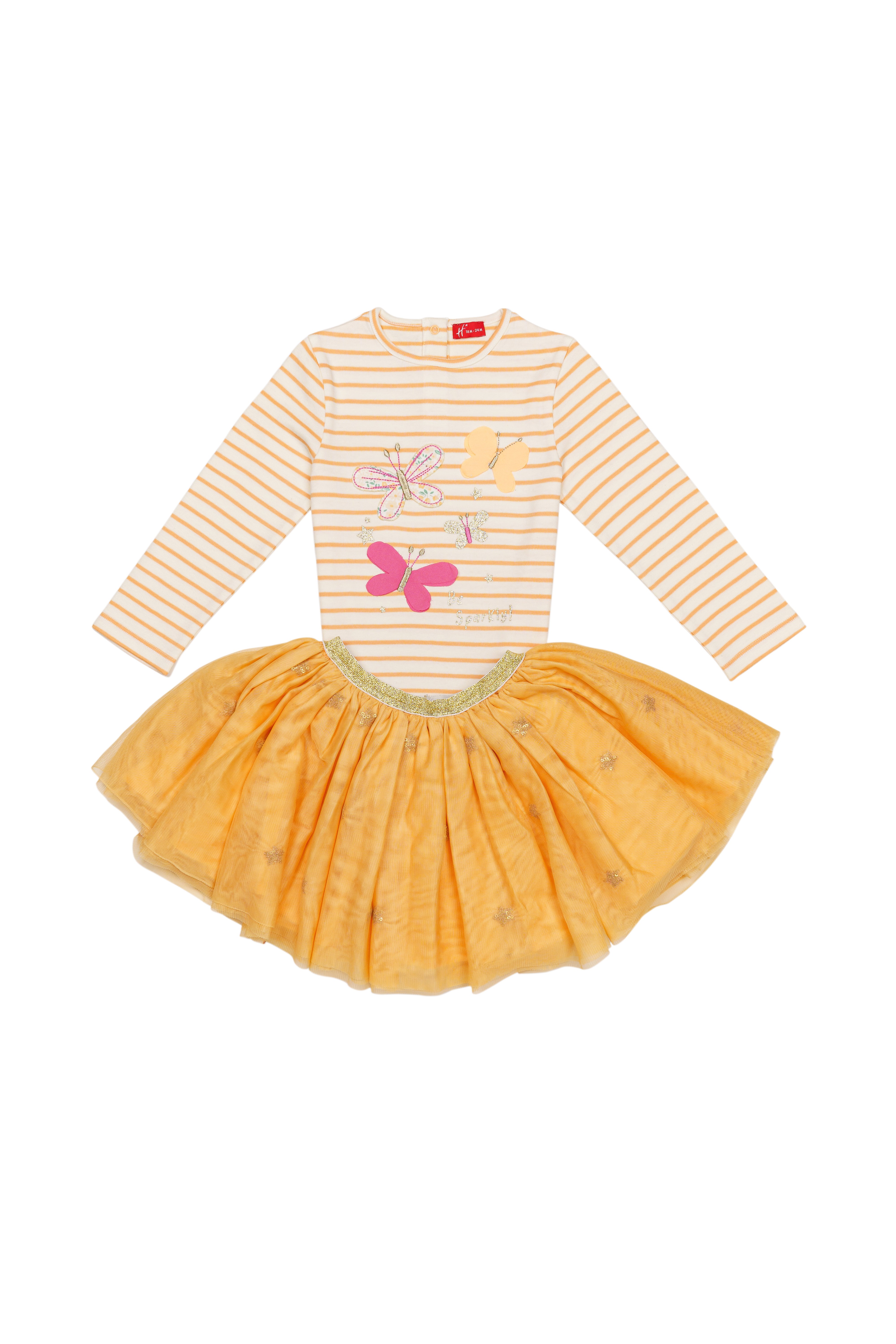 H by Hamleys Girls Full Sleeves Partywear Set - Multi