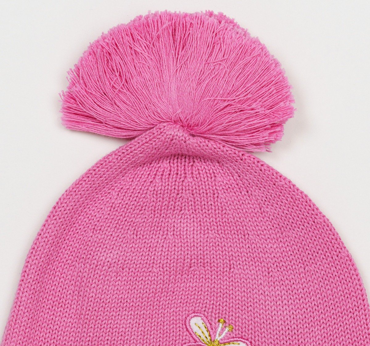 H by Hamleys Girls 100% Cotton Beanie Pom Pom - Pink