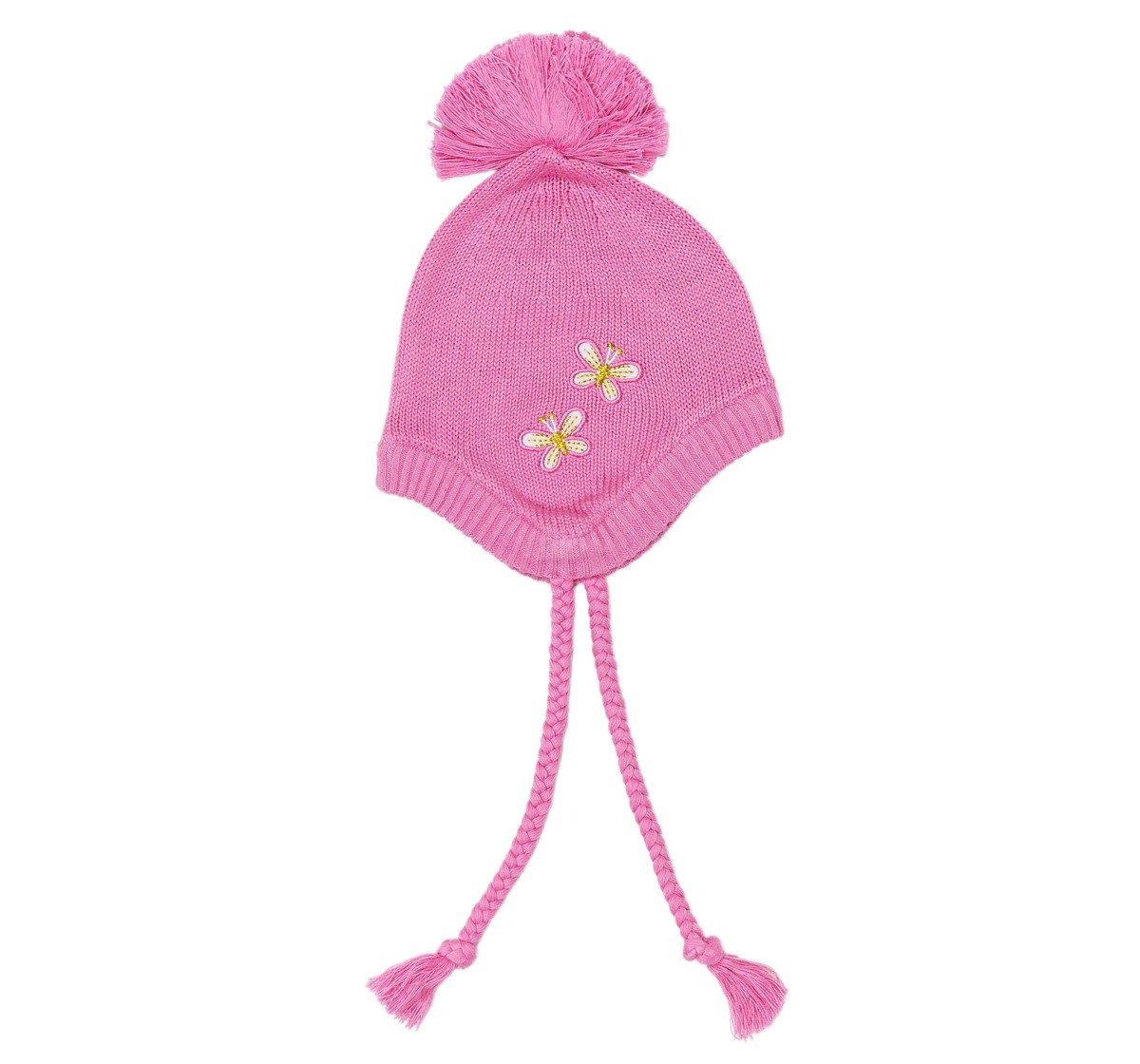 H by Hamleys Girls 100% Cotton Beanie Pom Pom - Pink