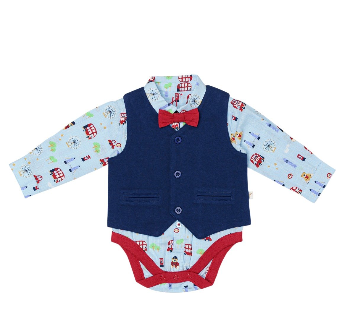 H by Hamleys Boys 100% Cotton Full Sleeves Gift Set - Multi