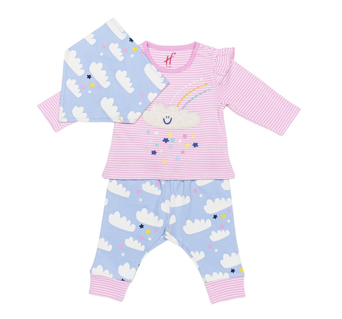 H by Hamleys Girls 100% Cotton Full Sleeves Gift Set - Multi