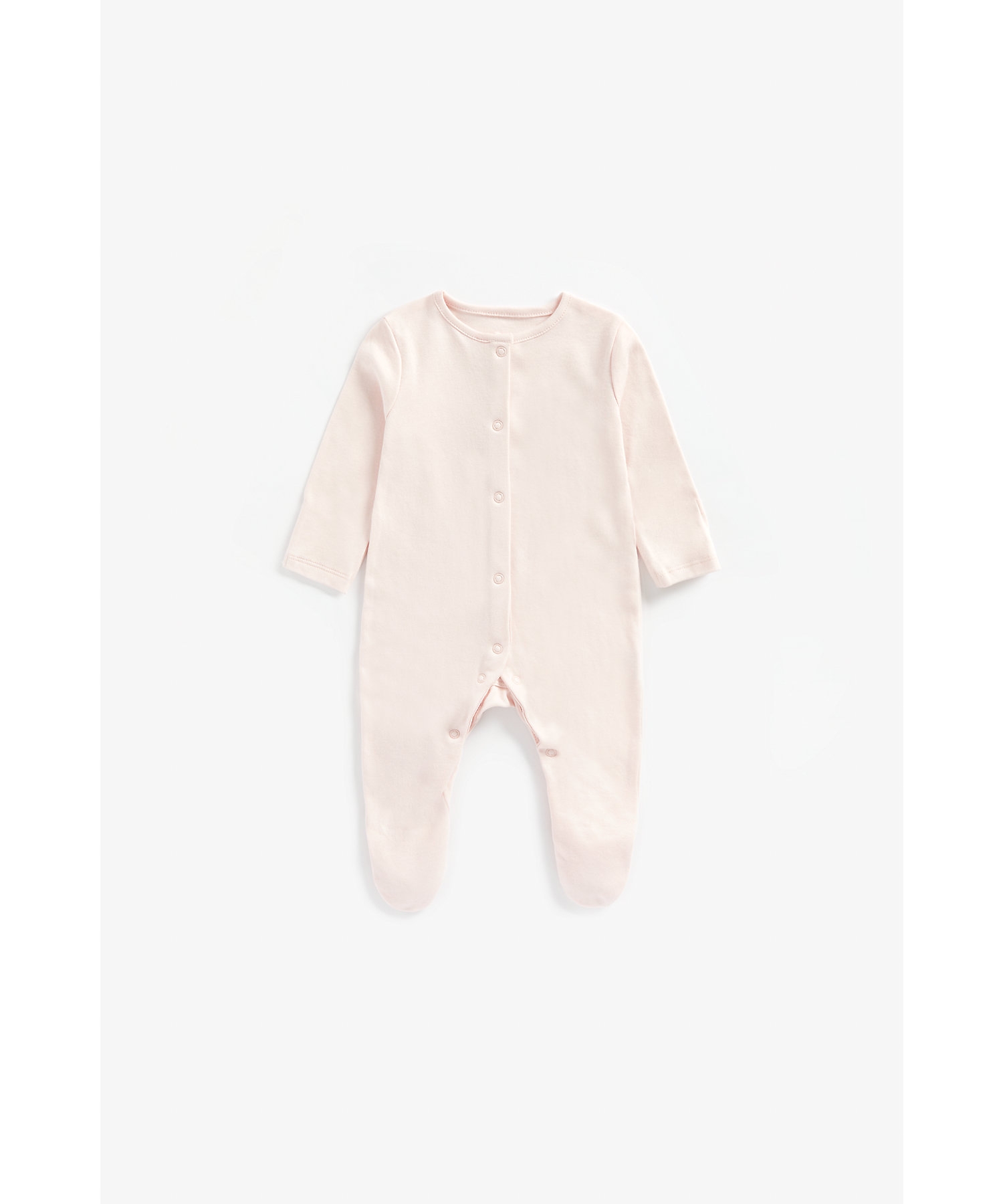 Mothercare | Girls Full Sleeves Sleepsuit Striped And Printed - Pack Of 3 - Pink 3