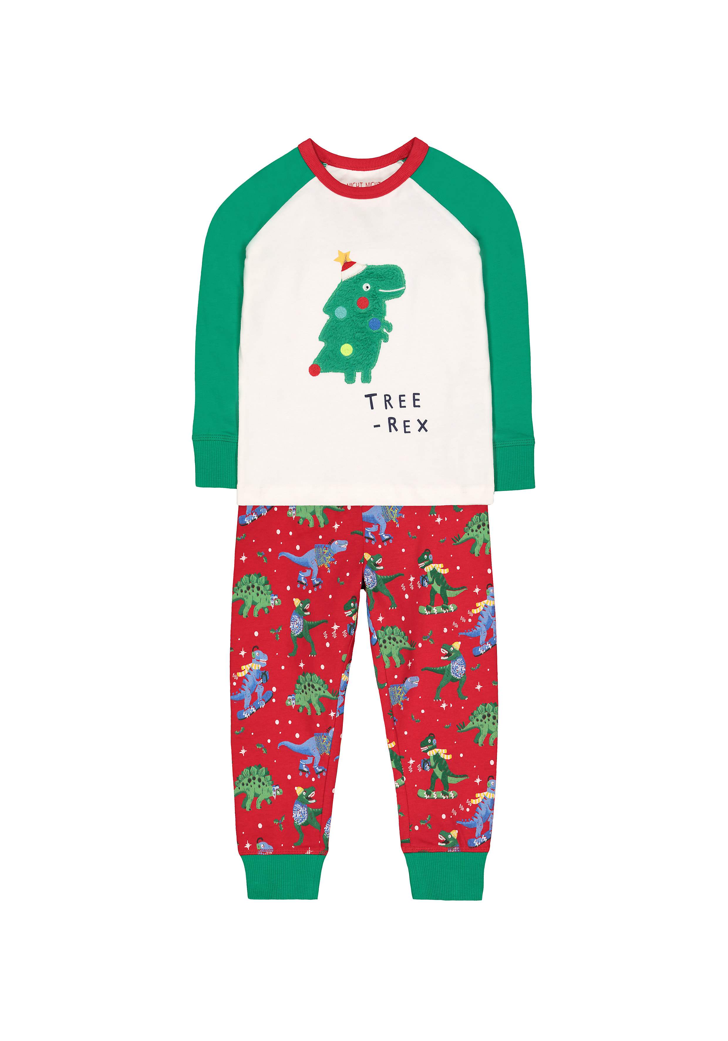 Boys Full Sleeves Pyjama Set Dino Print - Multicolor