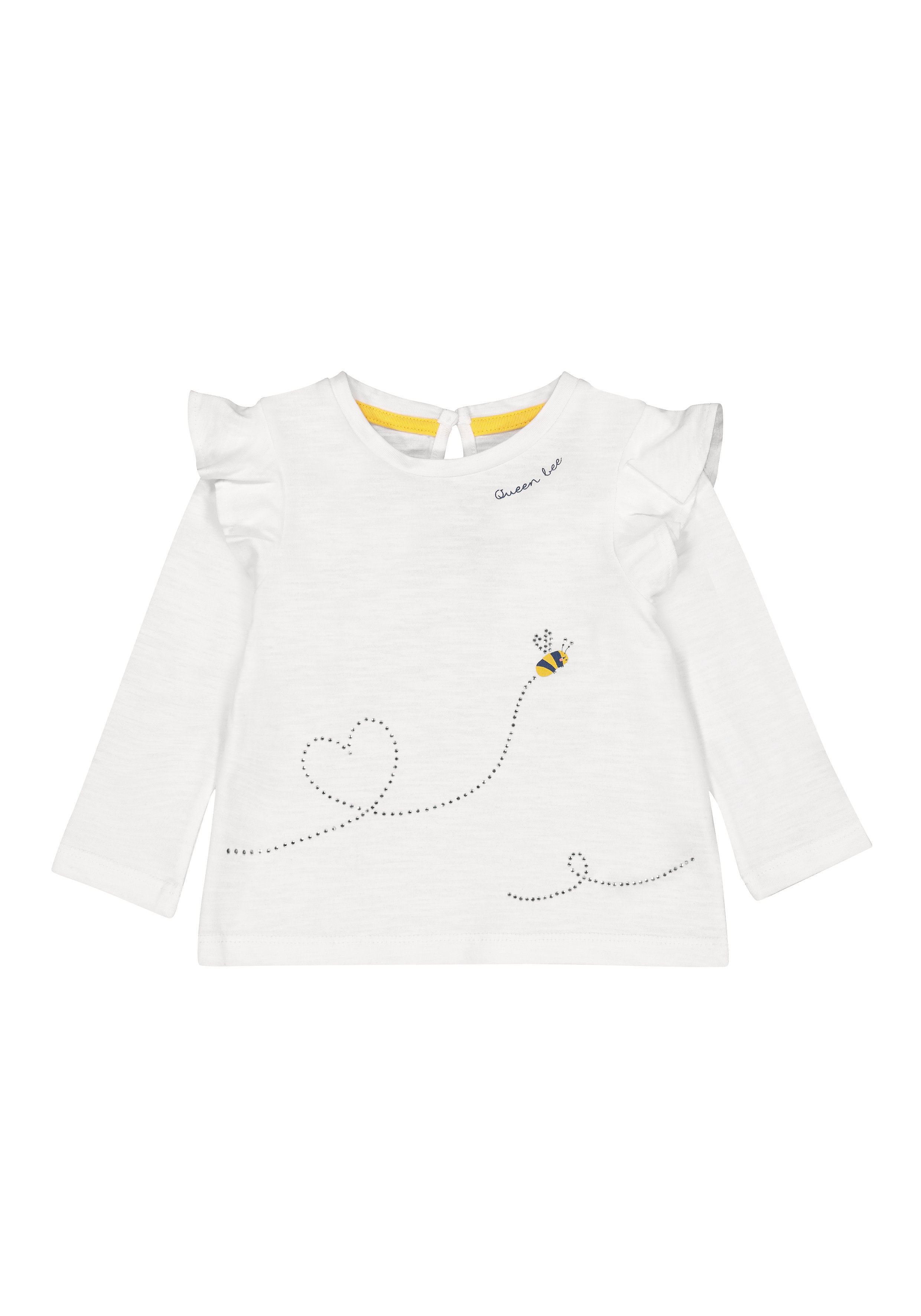 Mothercare | Girls Full Sleeves T-Shirt Sparkly Bee Print - White 0