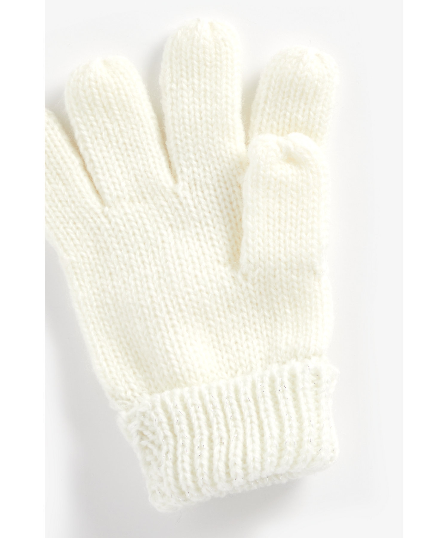 Mothercare | Girls Shimmer Gloves - Cream 2
