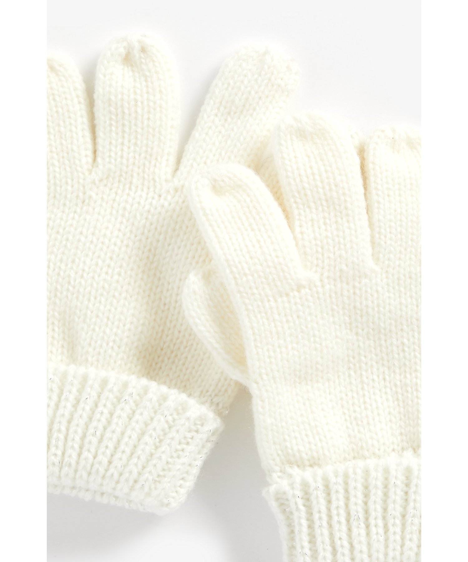 Mothercare | Girls Shimmer Gloves - Cream 1