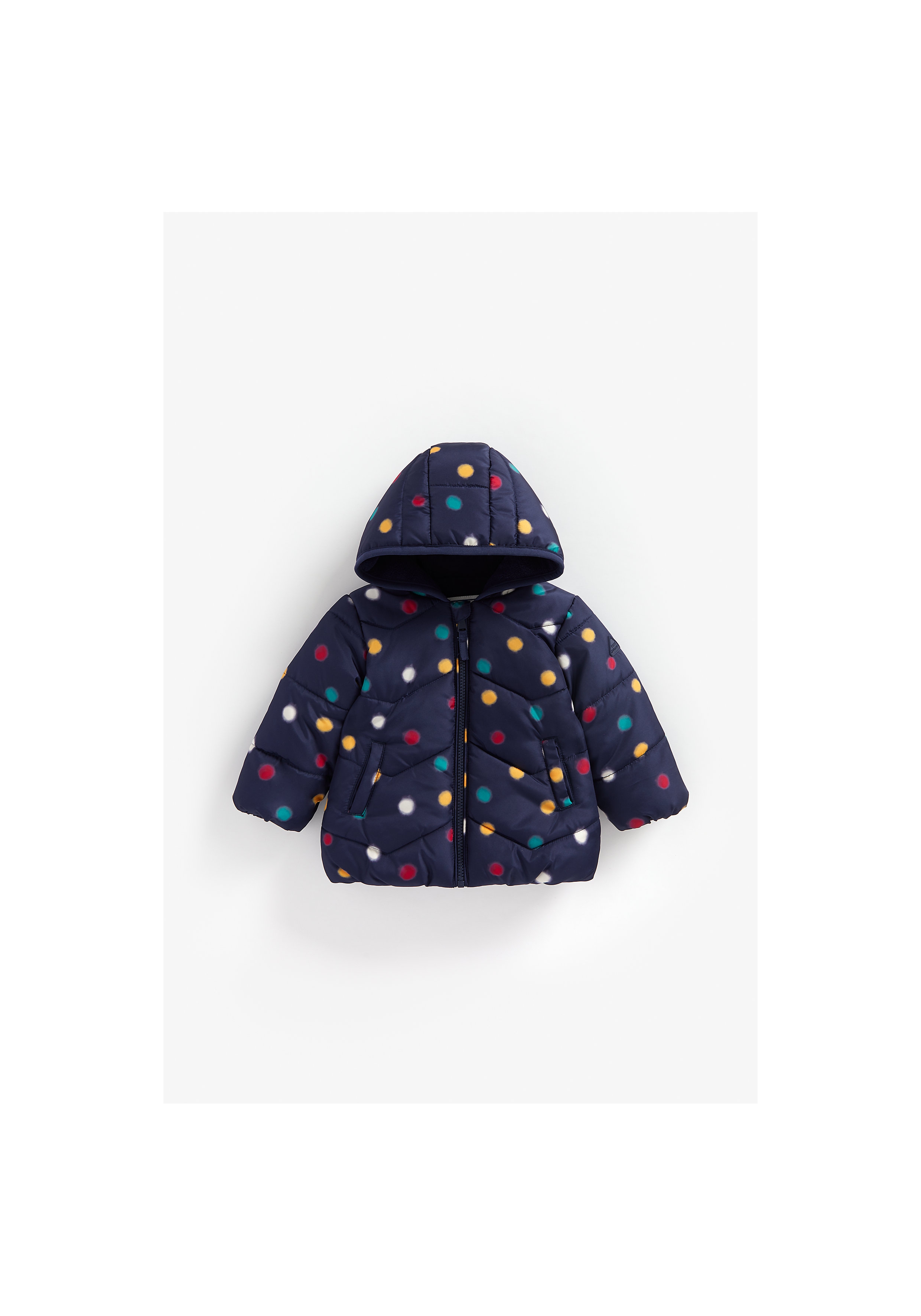 Mothercare | Girls Full Sleeves Jacket Polka Dot Print - Navy 0