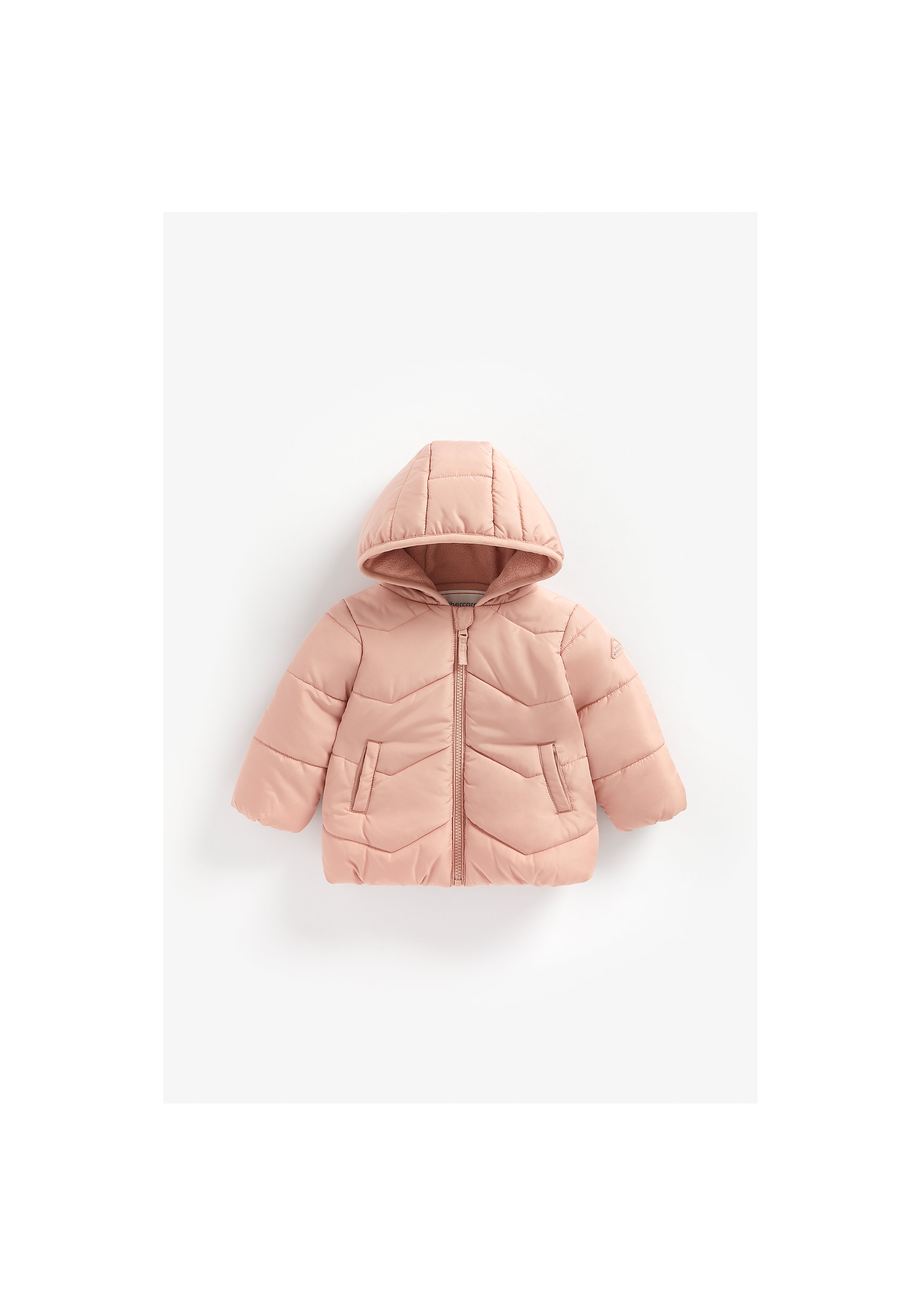 Mothercare | Girls Full Sleeves Fleece Lined Jacket Hooded - Pink 0