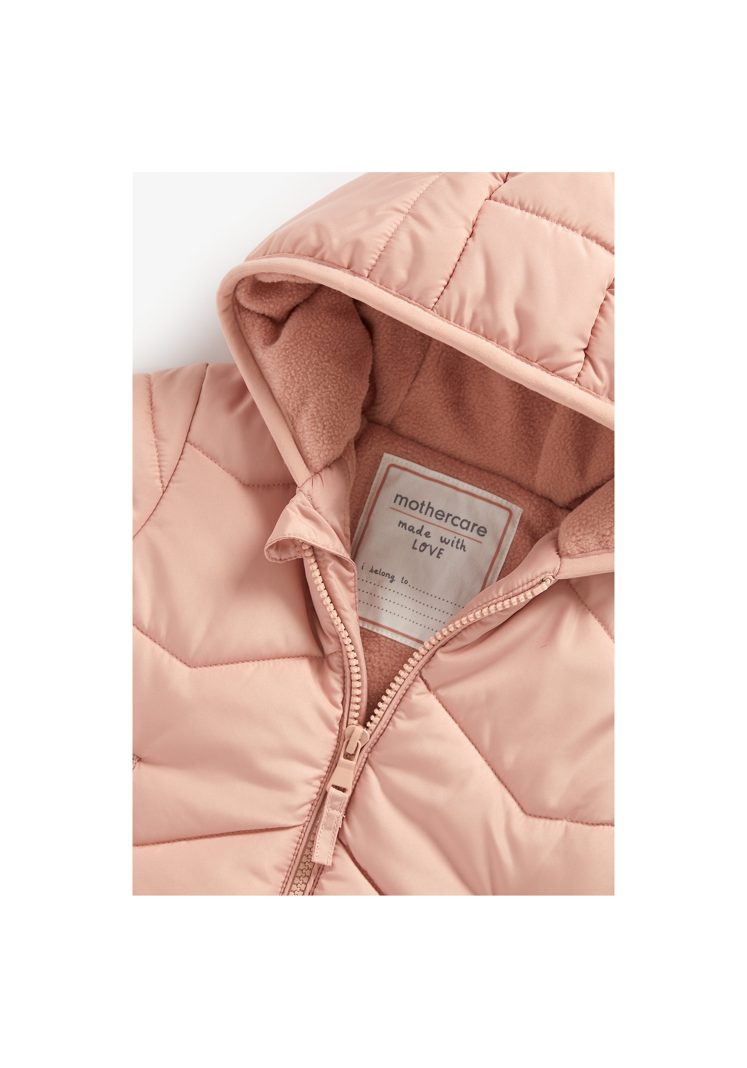 Mothercare | Girls Full Sleeves Fleece Lined Jacket Hooded - Pink 2
