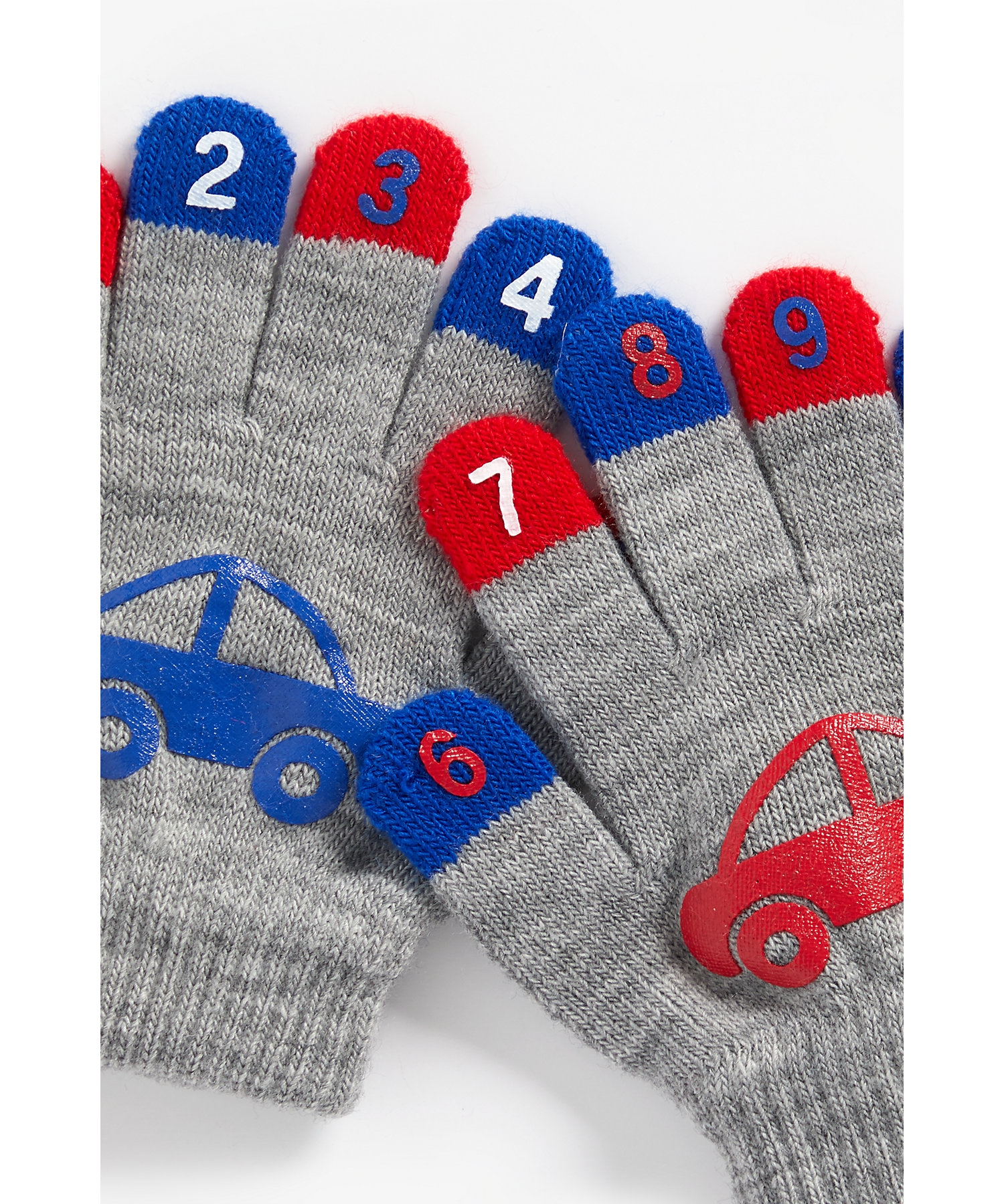 Mothercare | Boys Gloves Car Print - Grey 2