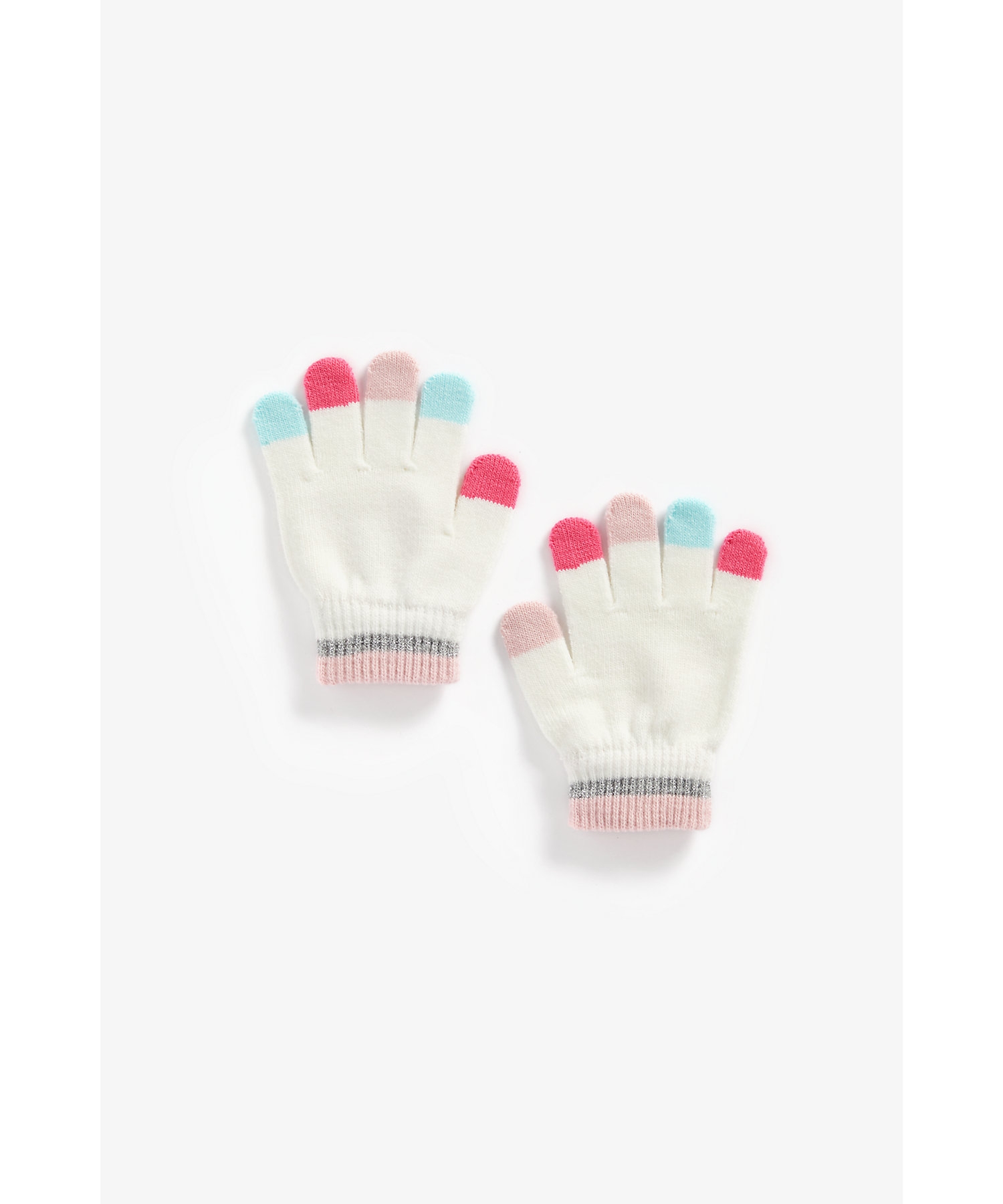 Mothercare | Girls Gloves Heart Print - Grey 1