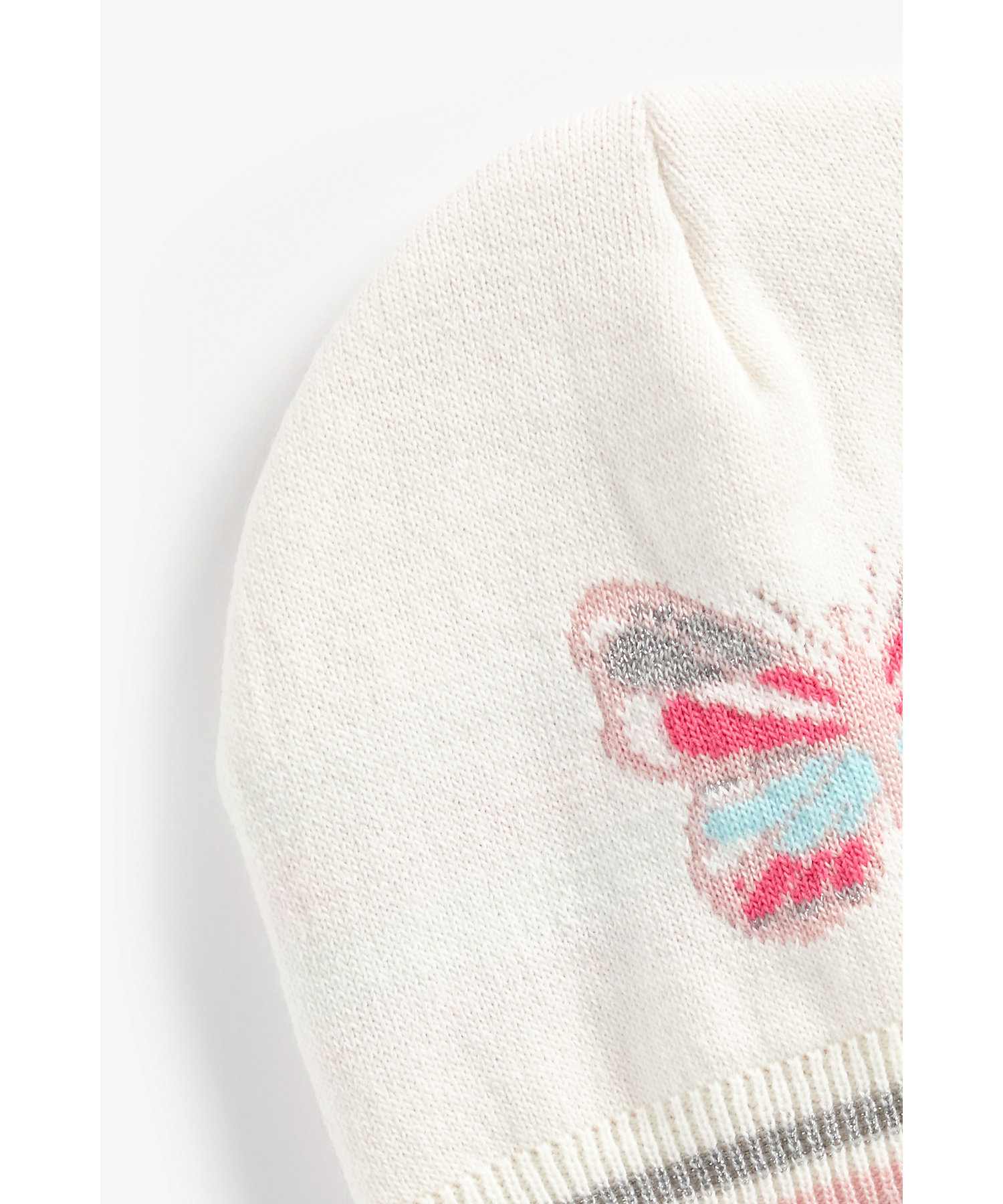 Girls Beanie Heart Design - Grey